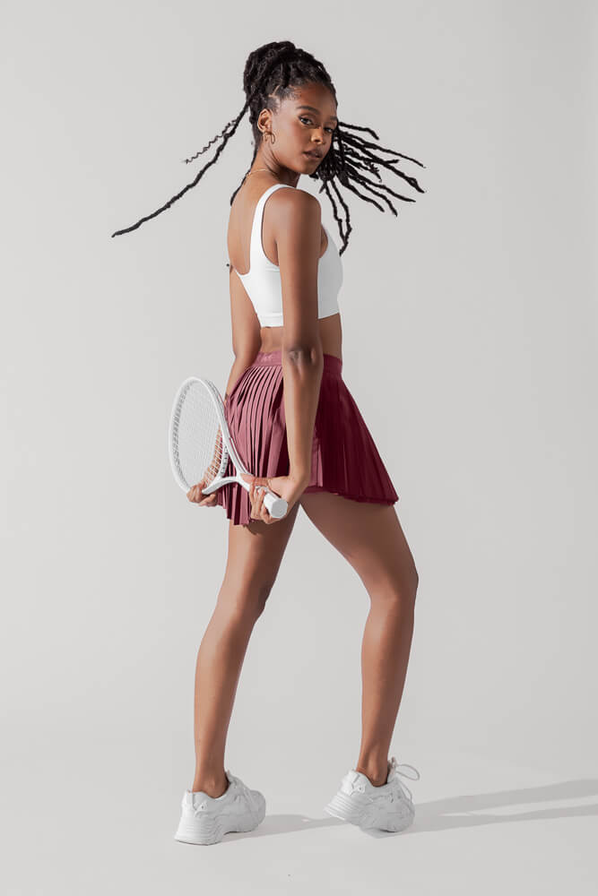 POPFLEX® Ace ‘em Pleated Skort - Desert Rose