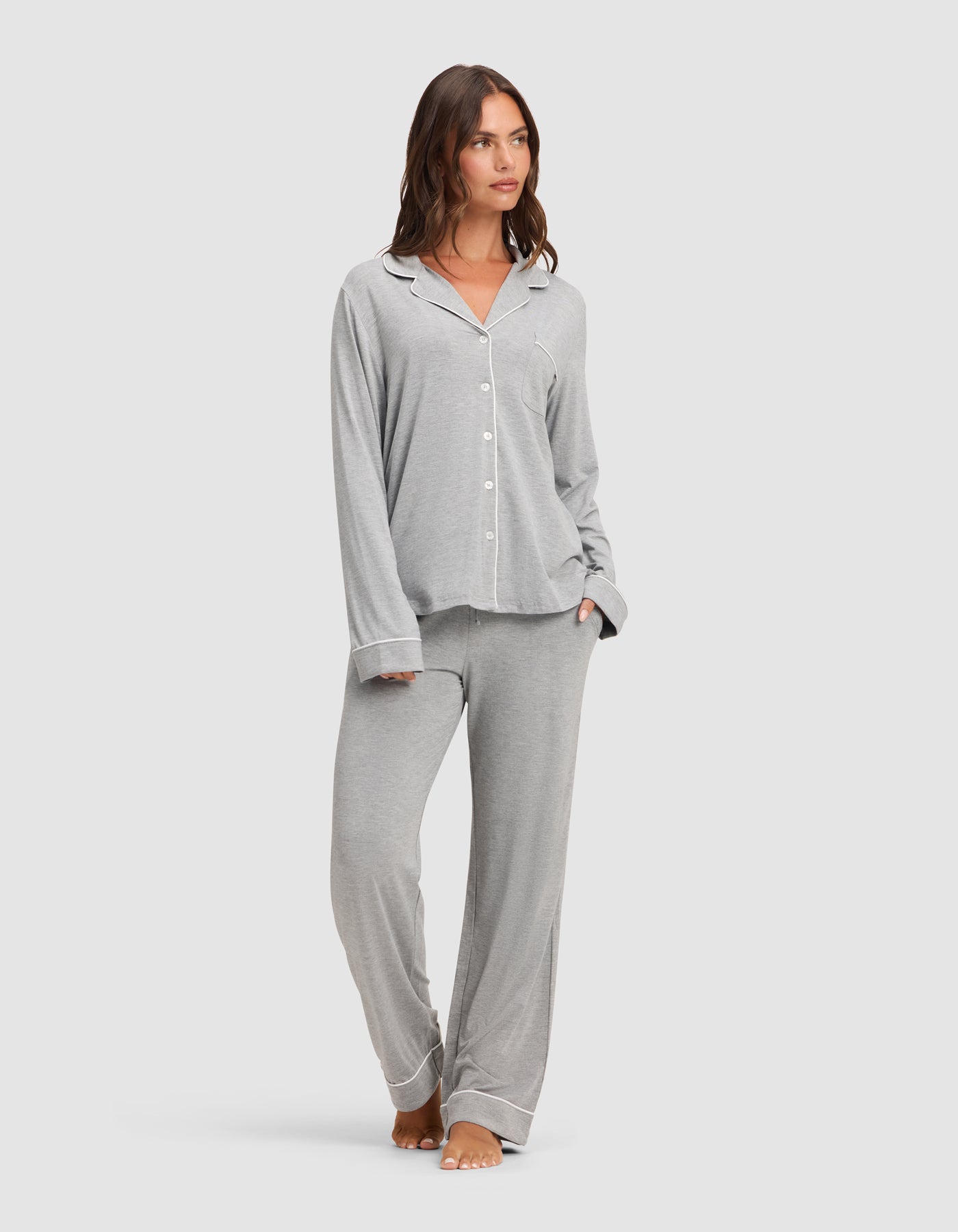 Women's Bamboo Stretch-Knit Long Sleeve Pajama Set TALL