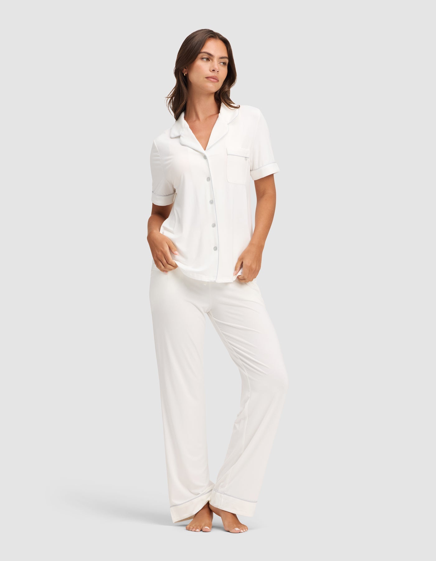 Women's Bamboo Stretch-Knit Short Sleeve & Pant Pajama Set