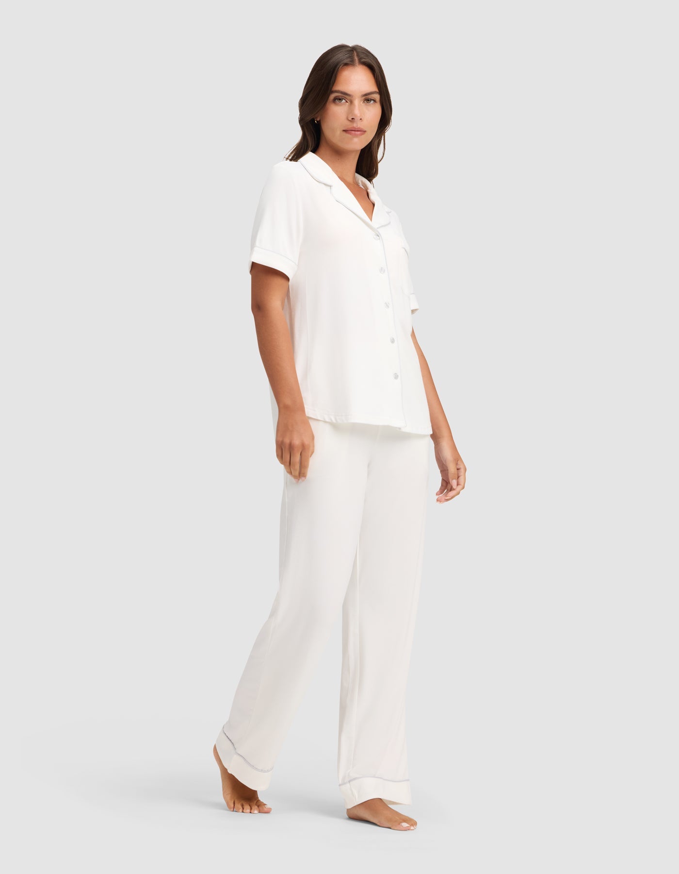 Women's Bamboo Stretch-Knit Short Sleeve & Pant Pajama Set