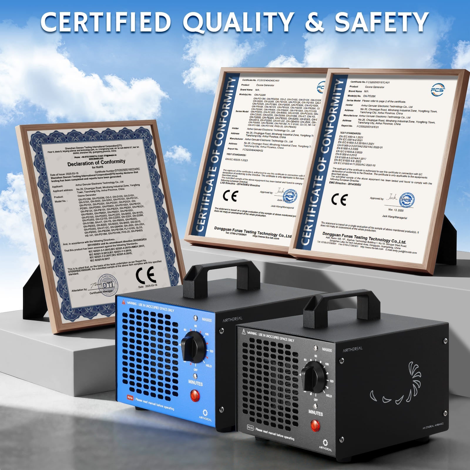 Airthereal MA5000 Ozone Generator, Replaceable Ozone Plate Option