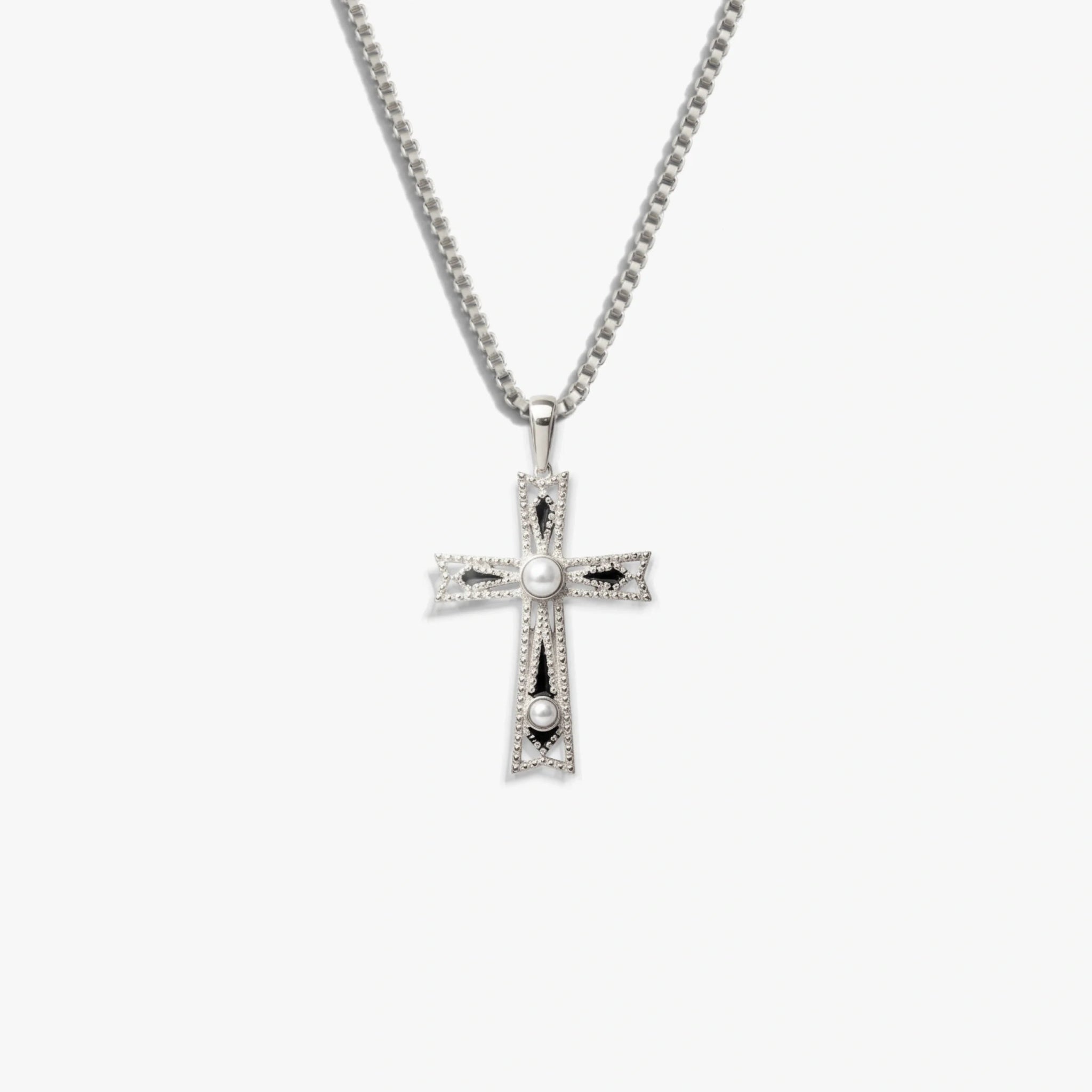 Awe Inspired Enamel Cross Necklace
