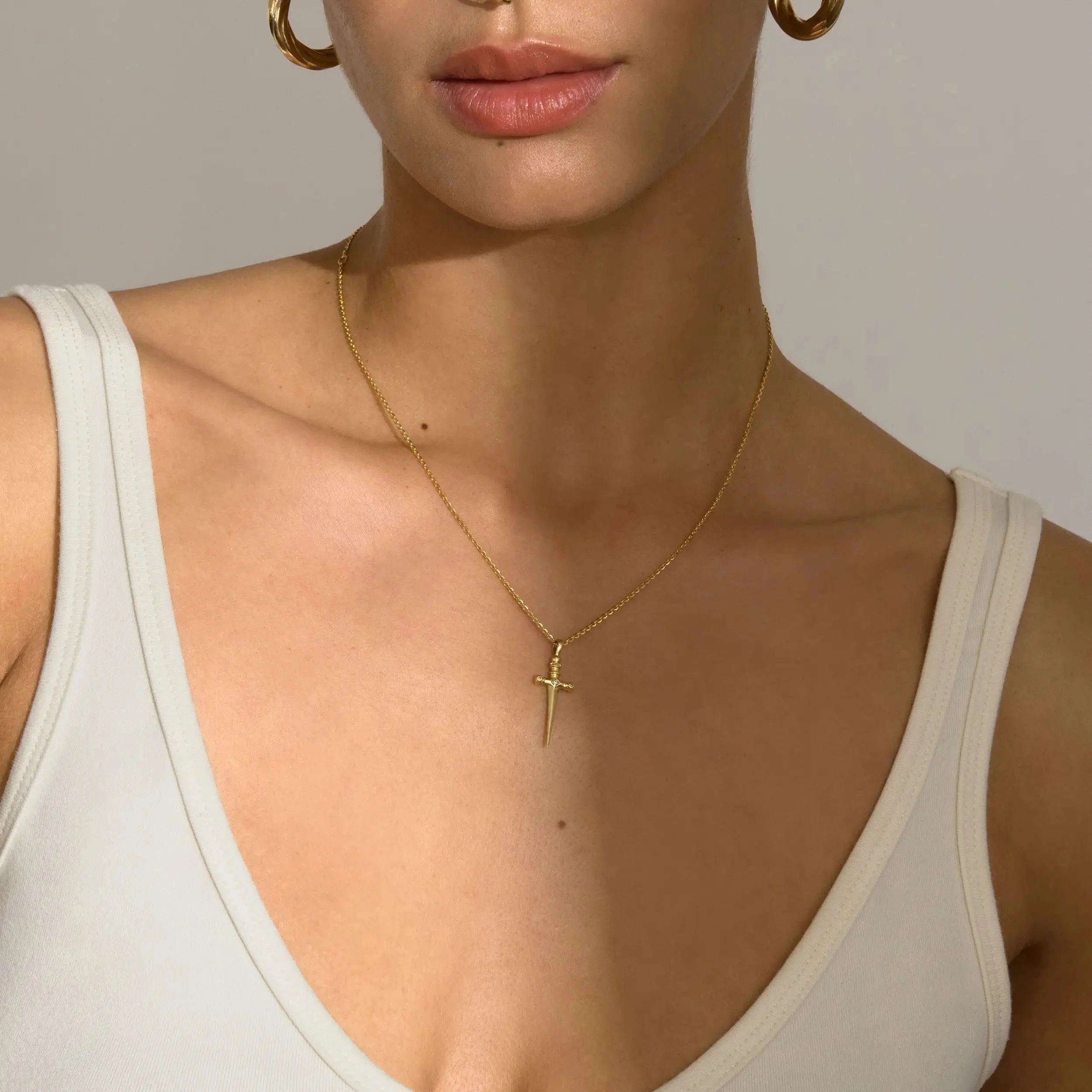 Awe Inspired Diamond Sword Necklace