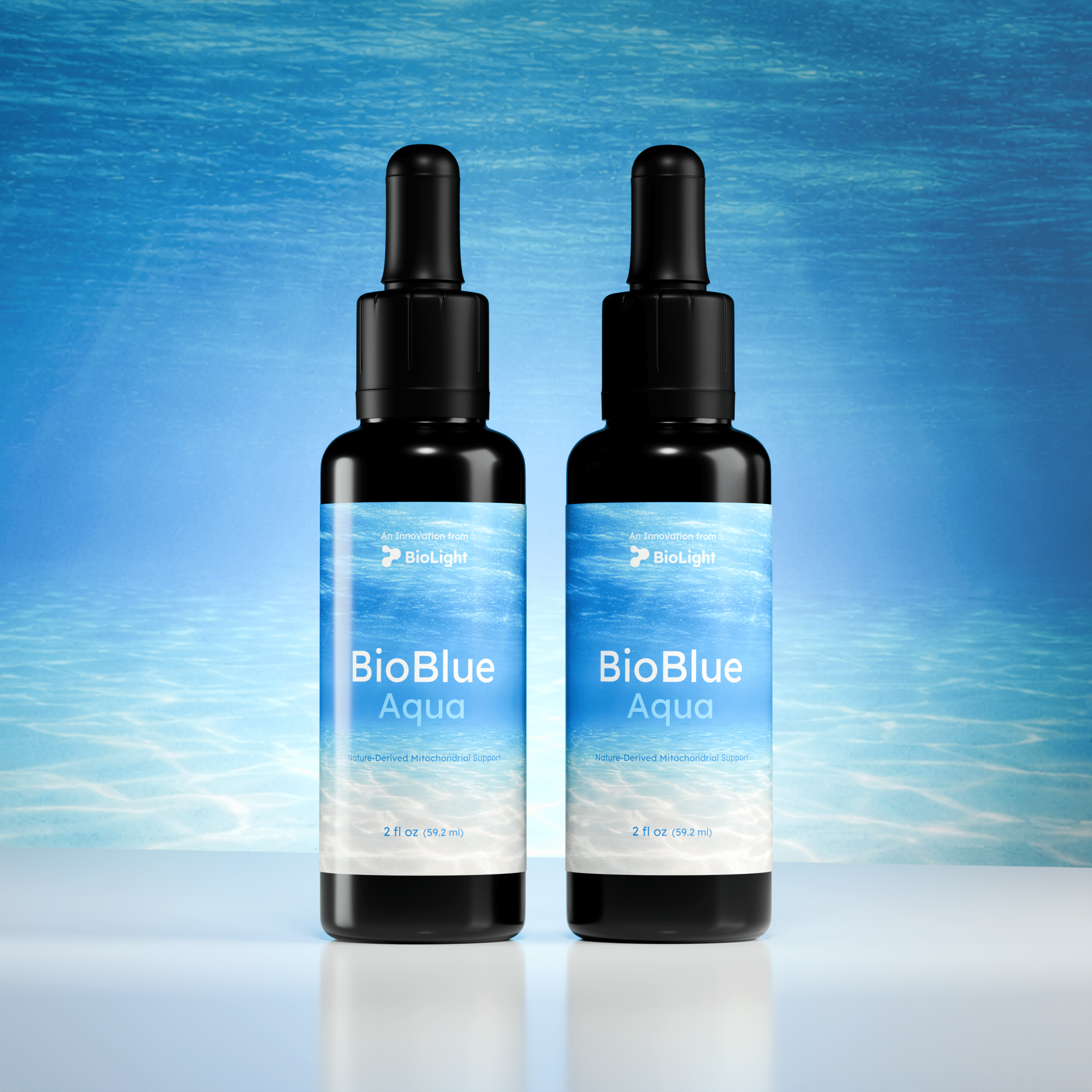 BioLight BioBlue Aqua | Nature - Derived Mitochondrial + Energy Support | Organic Blue Spirulina