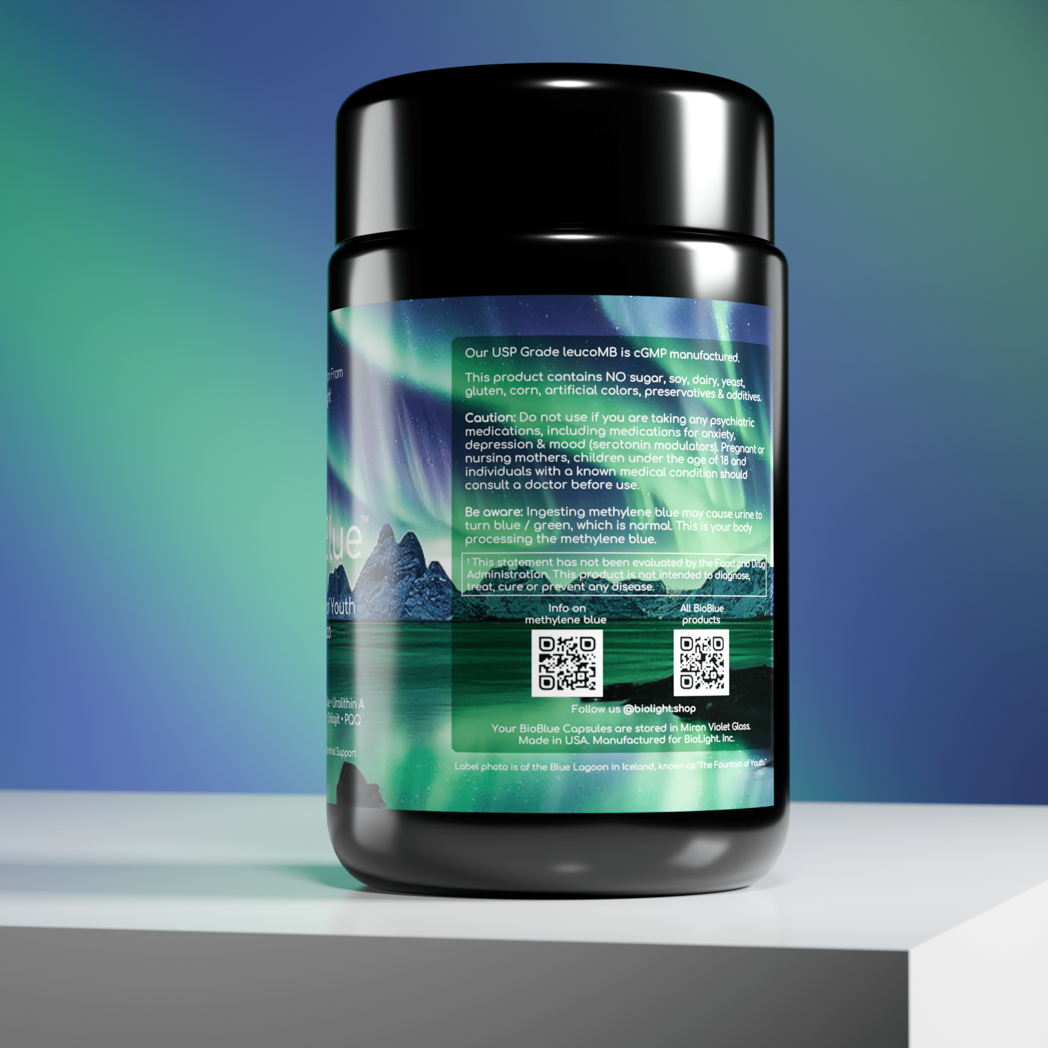 BioLight BioBlue Fountain of Youth Leuco Supplement | Advanced Mitochondrial Support & Energy Boosting Formula