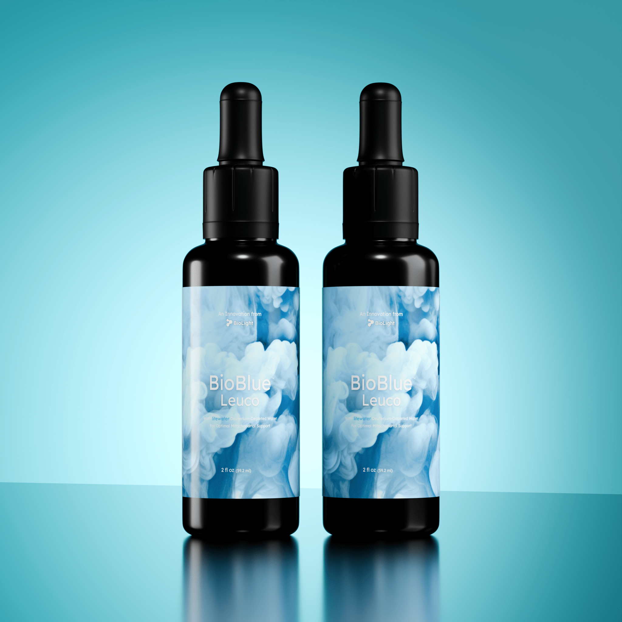 BioLight BioBlue Leuco: Rapidly - Absorbed Leucomethylene Blue w/ Litewater Deuterium - Depleted Water | Enhanced Brain & Mitochondrial Support | 1% Solution, USP Grade