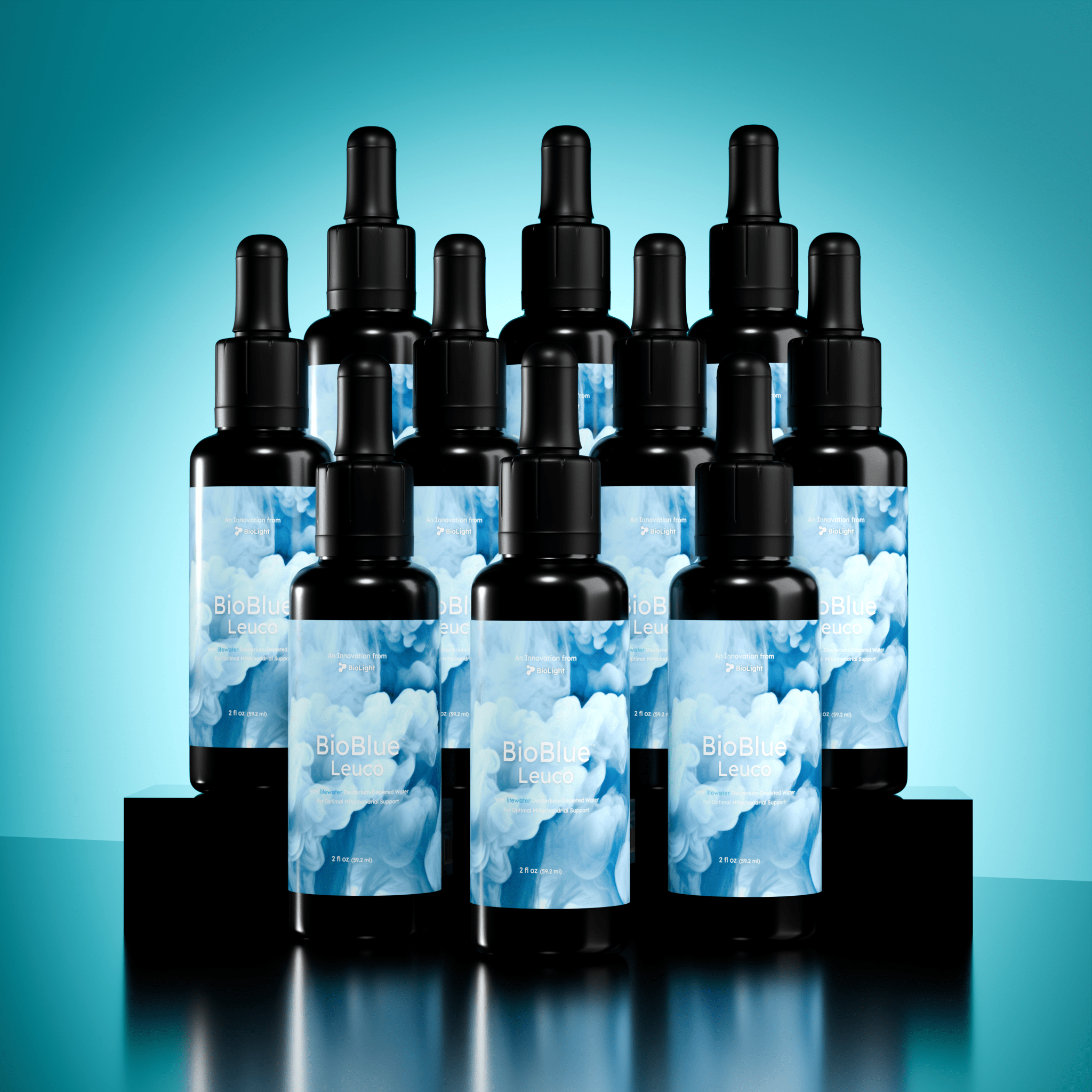 BioLight BioBlue Leuco: Rapidly - Absorbed Leucomethylene Blue w/ Litewater Deuterium - Depleted Water | Enhanced Brain & Mitochondrial Support | 1% Solution, USP Grade