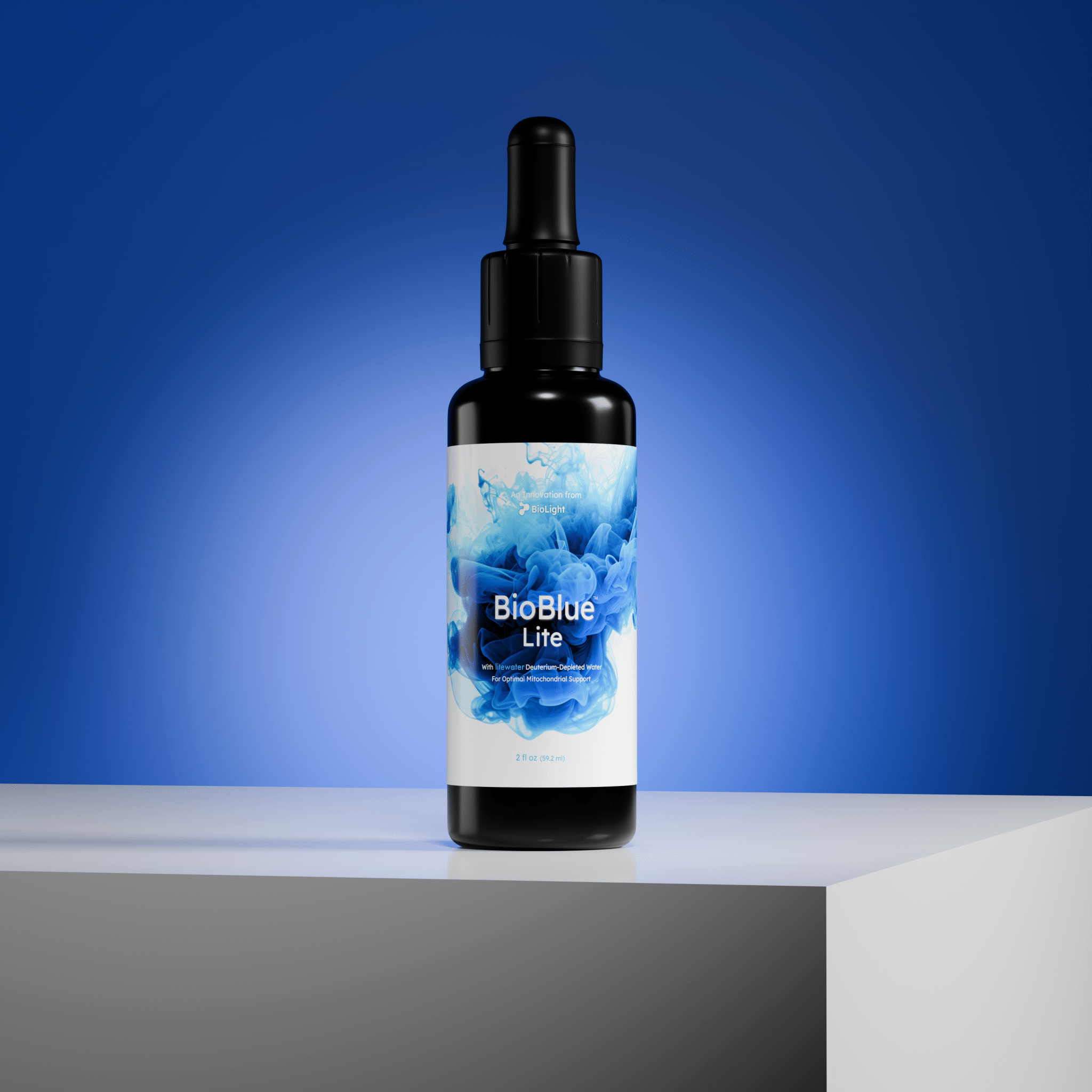 BioLight BioBlue Lite: Methylene Blue Supplement w/ Litewater (Deuterium - Depleted Water) - Support Brain Health & Mitochondrial Function | Red Light Therapy Synergist | 1% Solution, USP Grade
