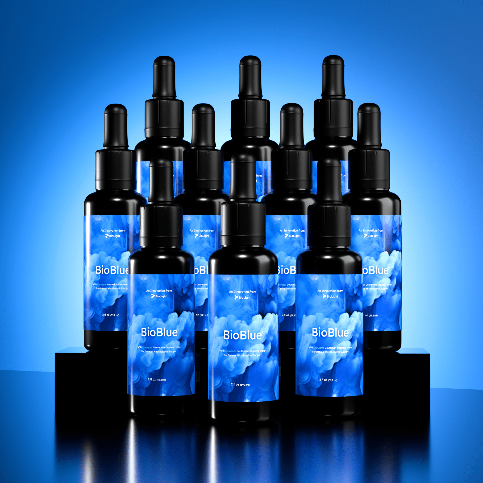 BioLight BioBlue: Methylene Blue Supplement - Crafted w/ Litewater Deuterium - Depleted Water | Supports Brain Health & Mitochondrial Function | Red Light Therapy Synergist | 1% Solution, USP Grade