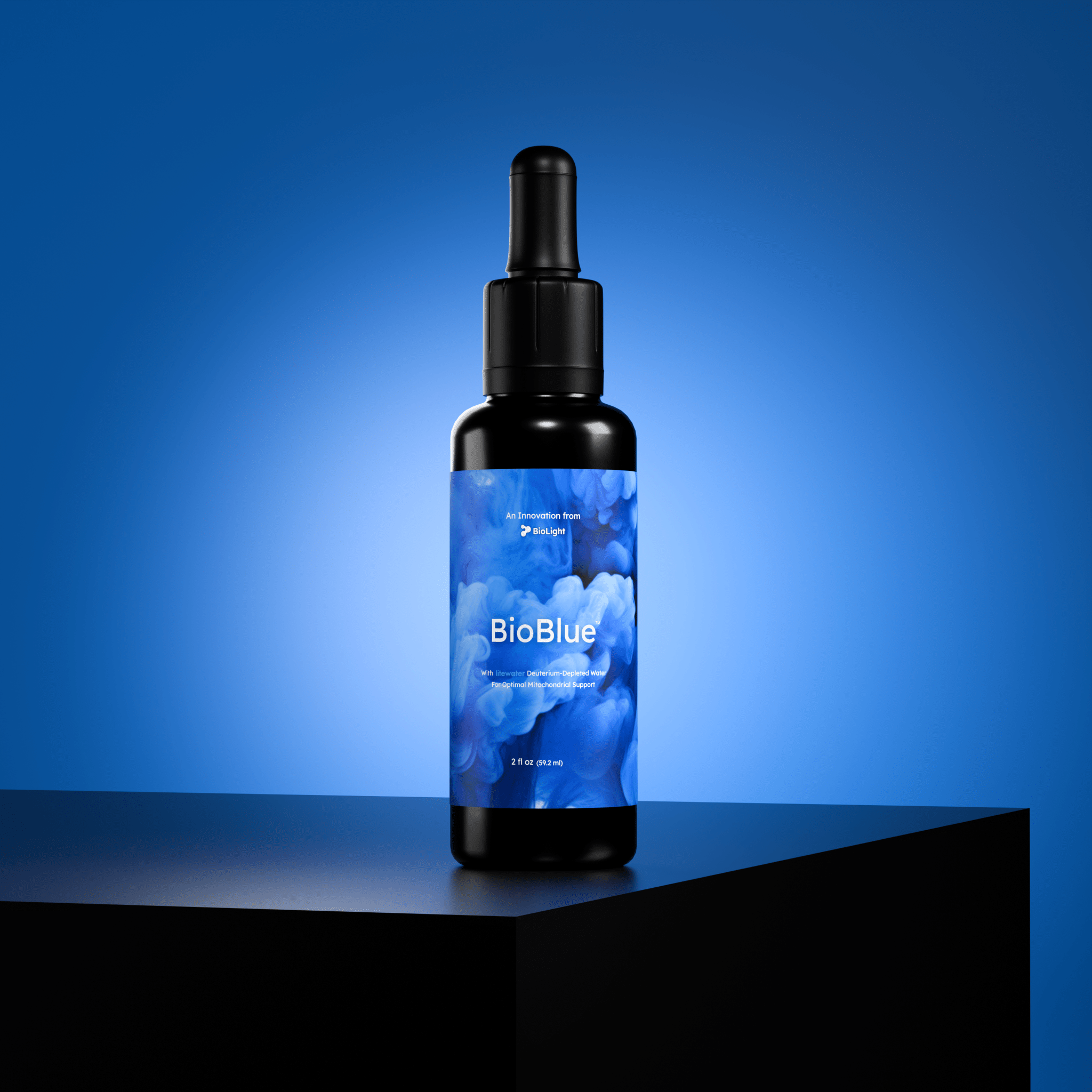 BioLight BioBlue: Methylene Blue Supplement - Crafted w/ Litewater Deuterium - Depleted Water | Supports Brain Health & Mitochondrial Function | Red Light Therapy Synergist | 1% Solution, USP Grade