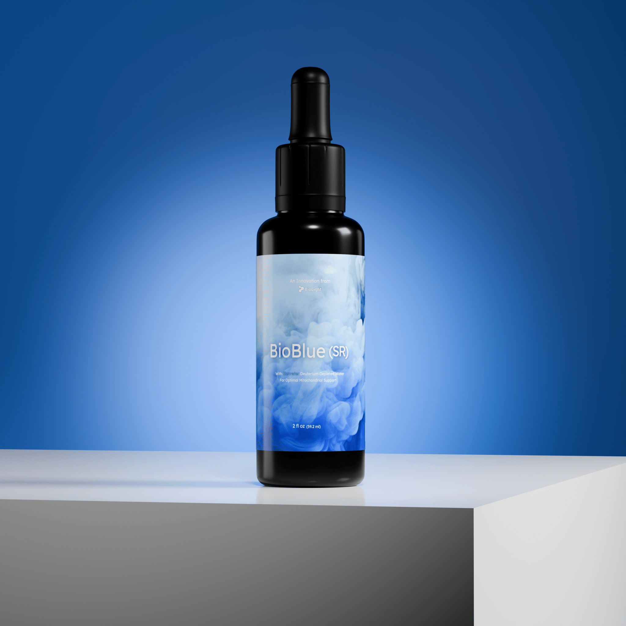 BioLight BioBlue (SR): 50/50 Blend | Sustained Release Mitochondrial Support | Made w/ Litewater Deuterium - Depleted Water | 1% Solution, USP Grade