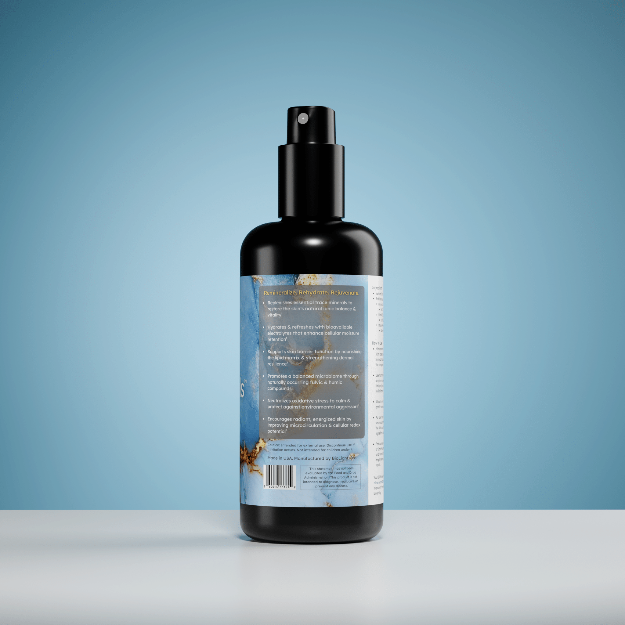 BioLight BioMinerals Mist: Rejuvenating Skincare | Bioactive Mineral Hydration | Fulvic Acid, Humic Acid & Marine Minerals | 4 fl oz | 30 - Day Supply