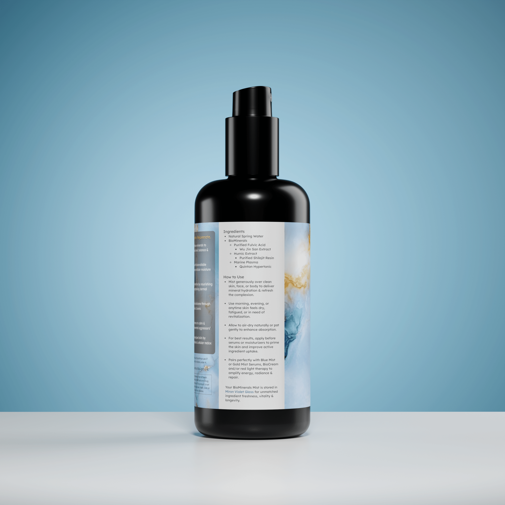 BioLight BioMinerals Mist: Rejuvenating Skincare | Bioactive Mineral Hydration | Fulvic Acid, Humic Acid & Marine Minerals | 4 fl oz | 30 - Day Supply