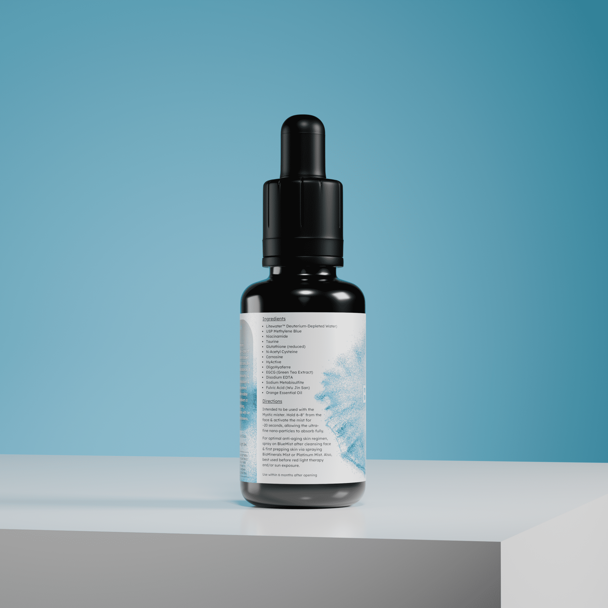 BioLight Blue Mist: Luxury Anti - Aging Skin Serum | Methylene Blue, Hyaluronic Acids, Glutathione, EGCG, Fulvic Acid | Crafted in 100% Litewater | 1 fl oz |