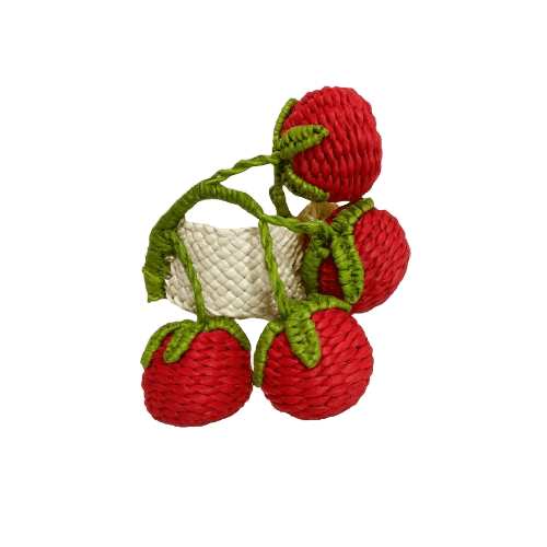 Casa Stilo Handwoven Iraca Pomodori Iraca Napkin Rings