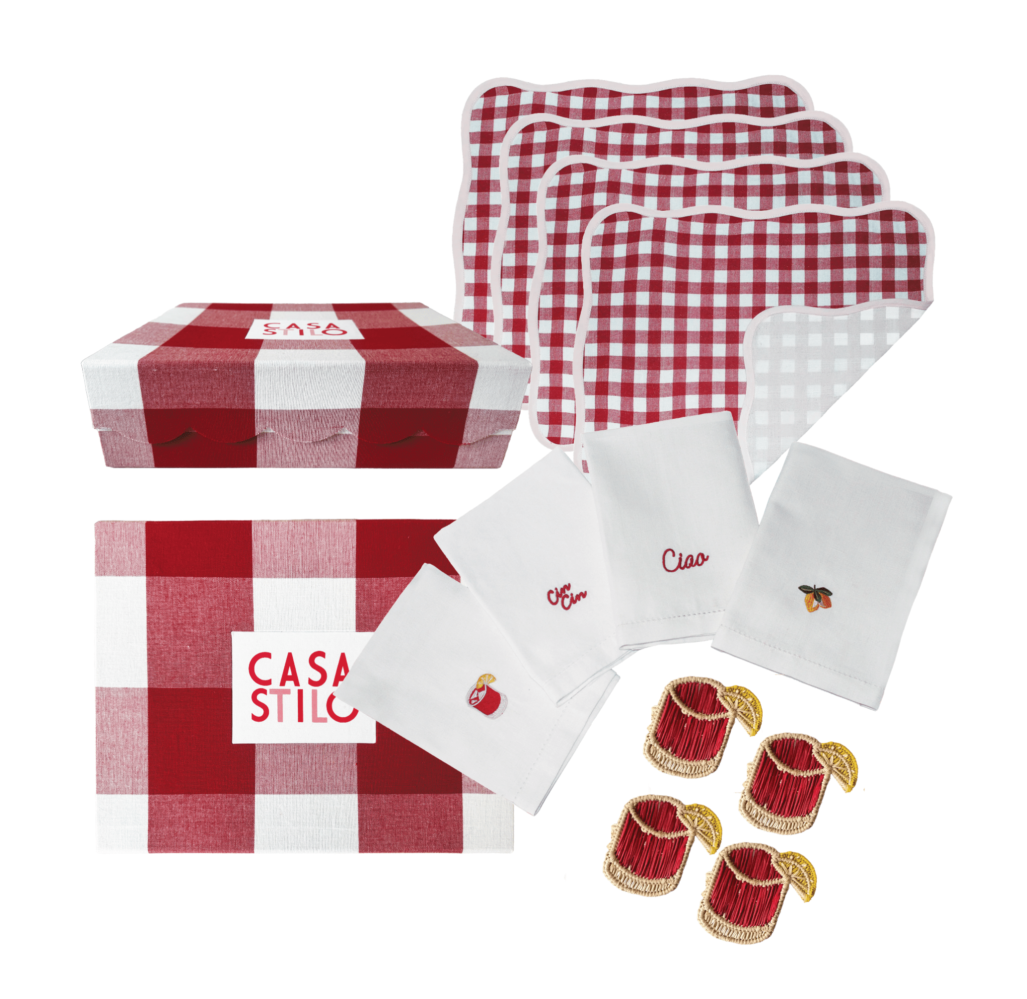 Casa Stilo Il Giardino Box Set - Medium Rosso