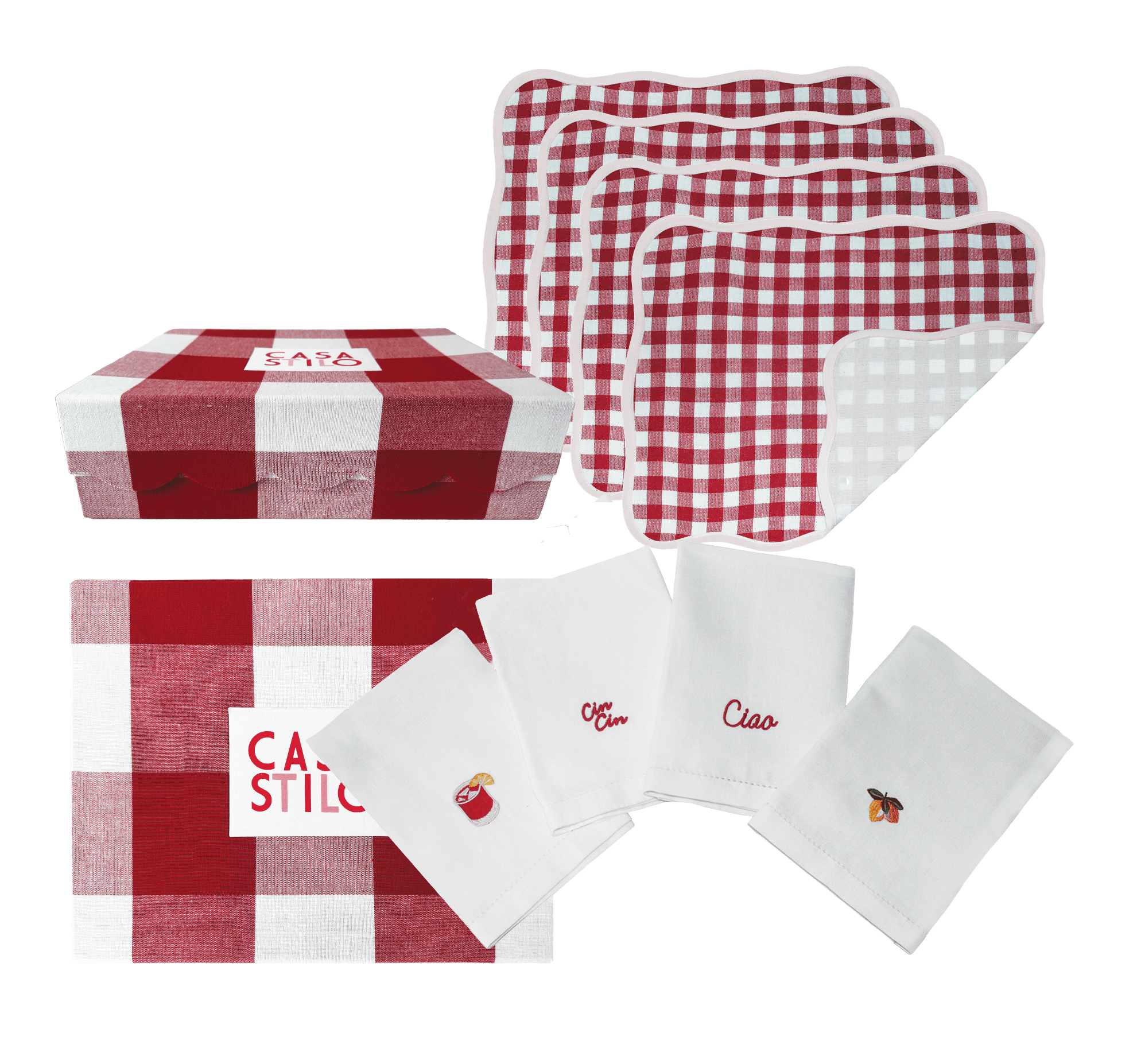 Casa Stilo Il Giardino Box Set - Small Rosso