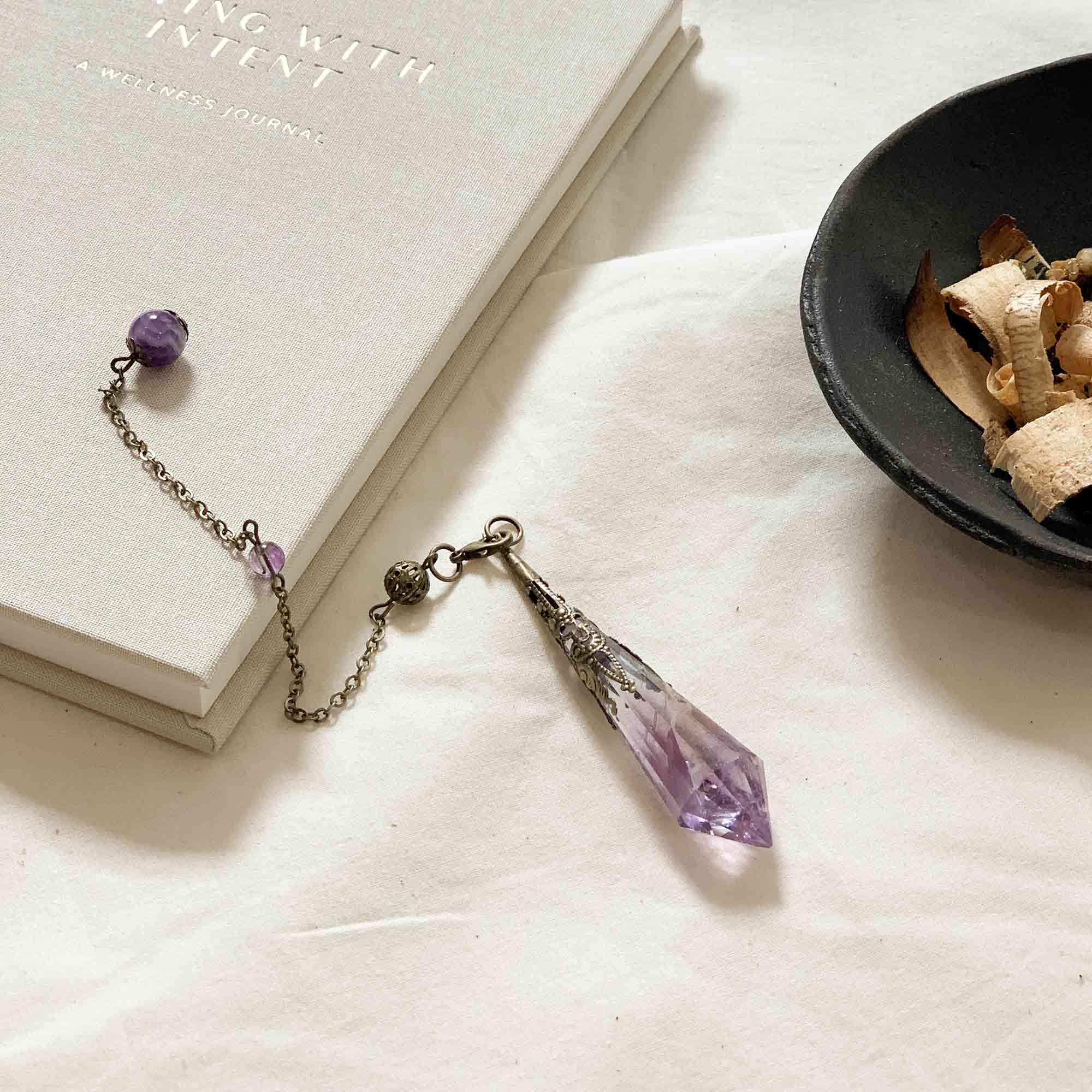 CEDAR AND MYRRH Amethyst Crystal Divination Pendulum