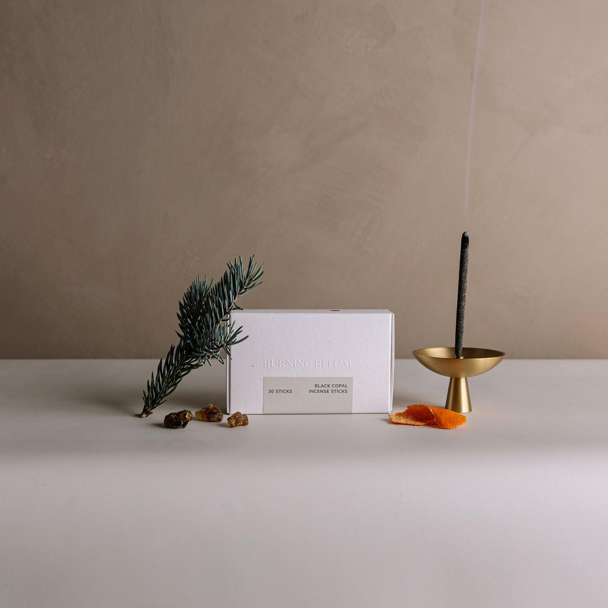 CEDAR AND MYRRH Black Copal Short Incense Sticks – Hand - Rolled in Peru (30 Sticks)