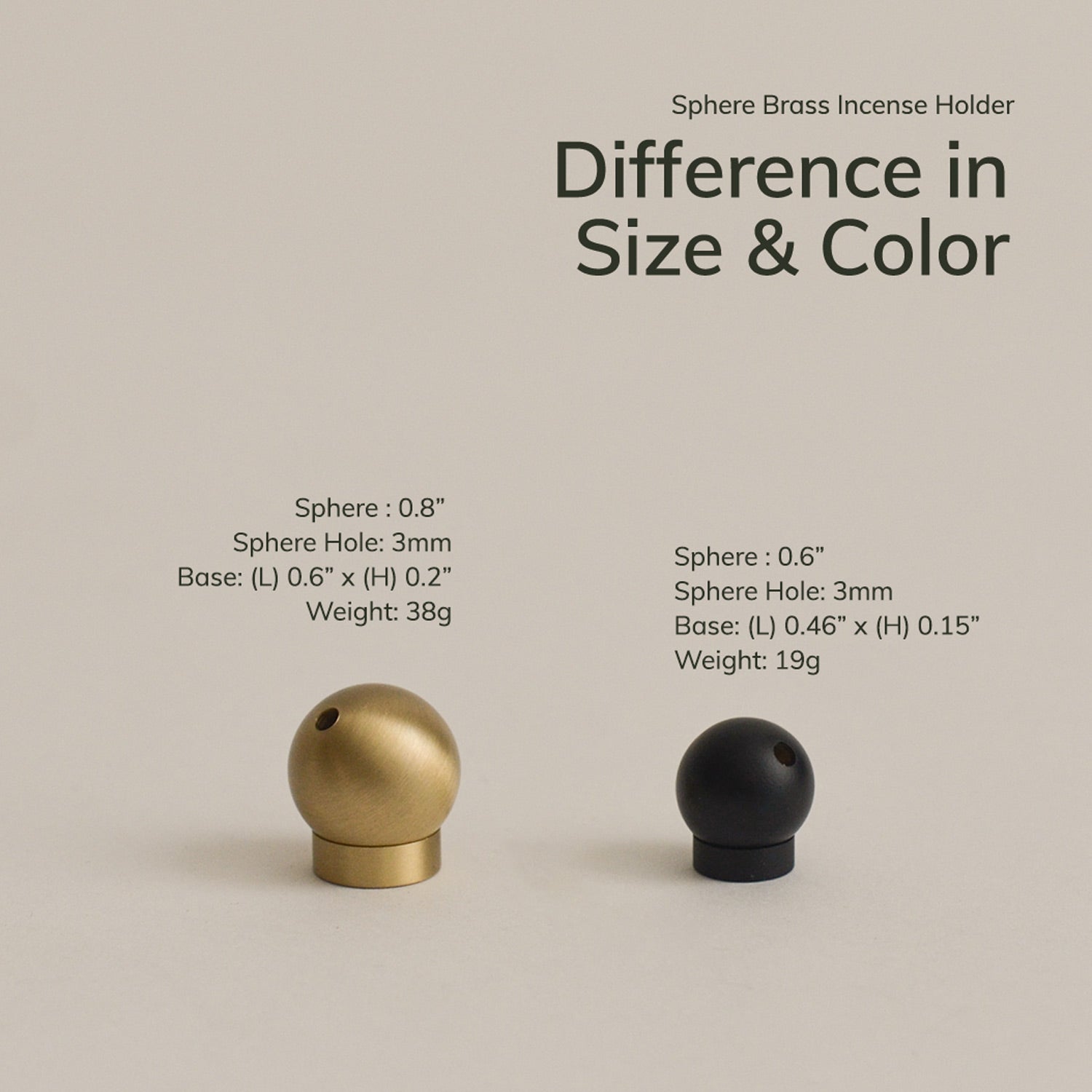 CEDAR AND MYRRH Black Sphere Brass Incense Holder