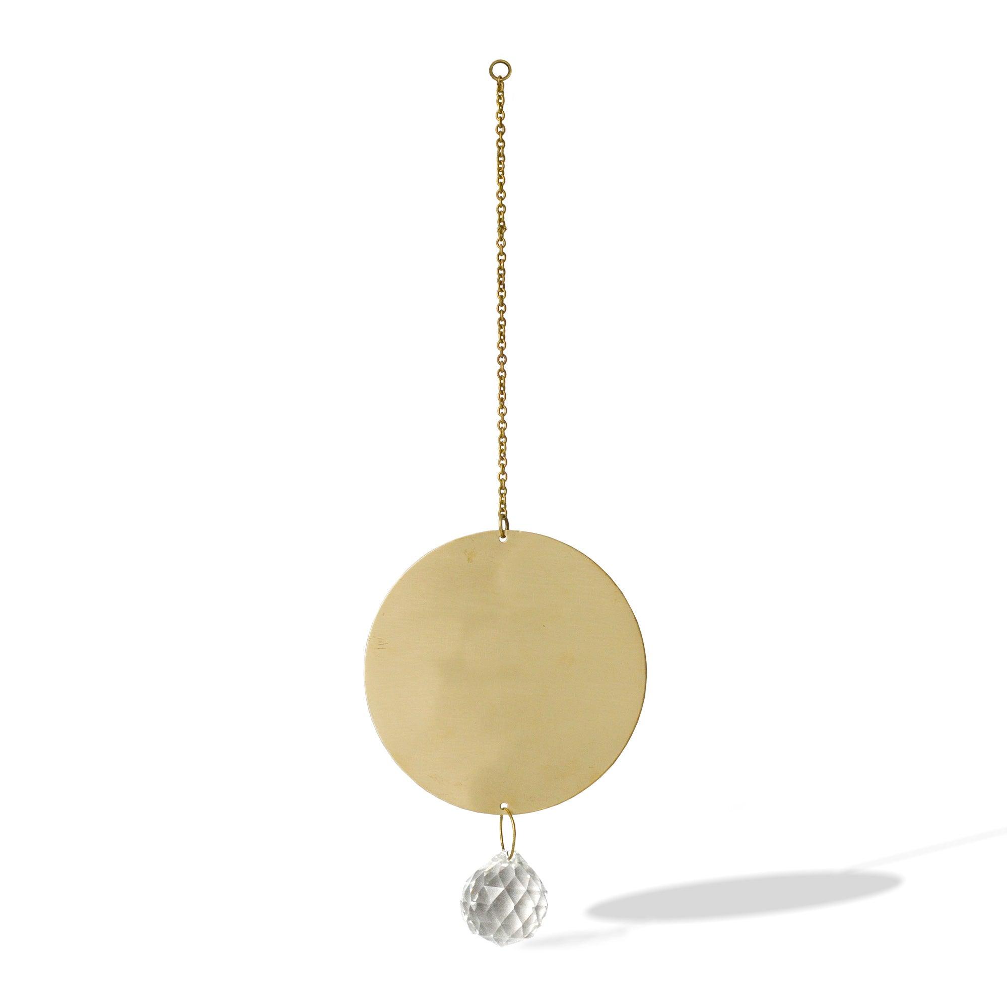 CEDAR AND MYRRH Brass Full Moon and Crystal Suncatcher