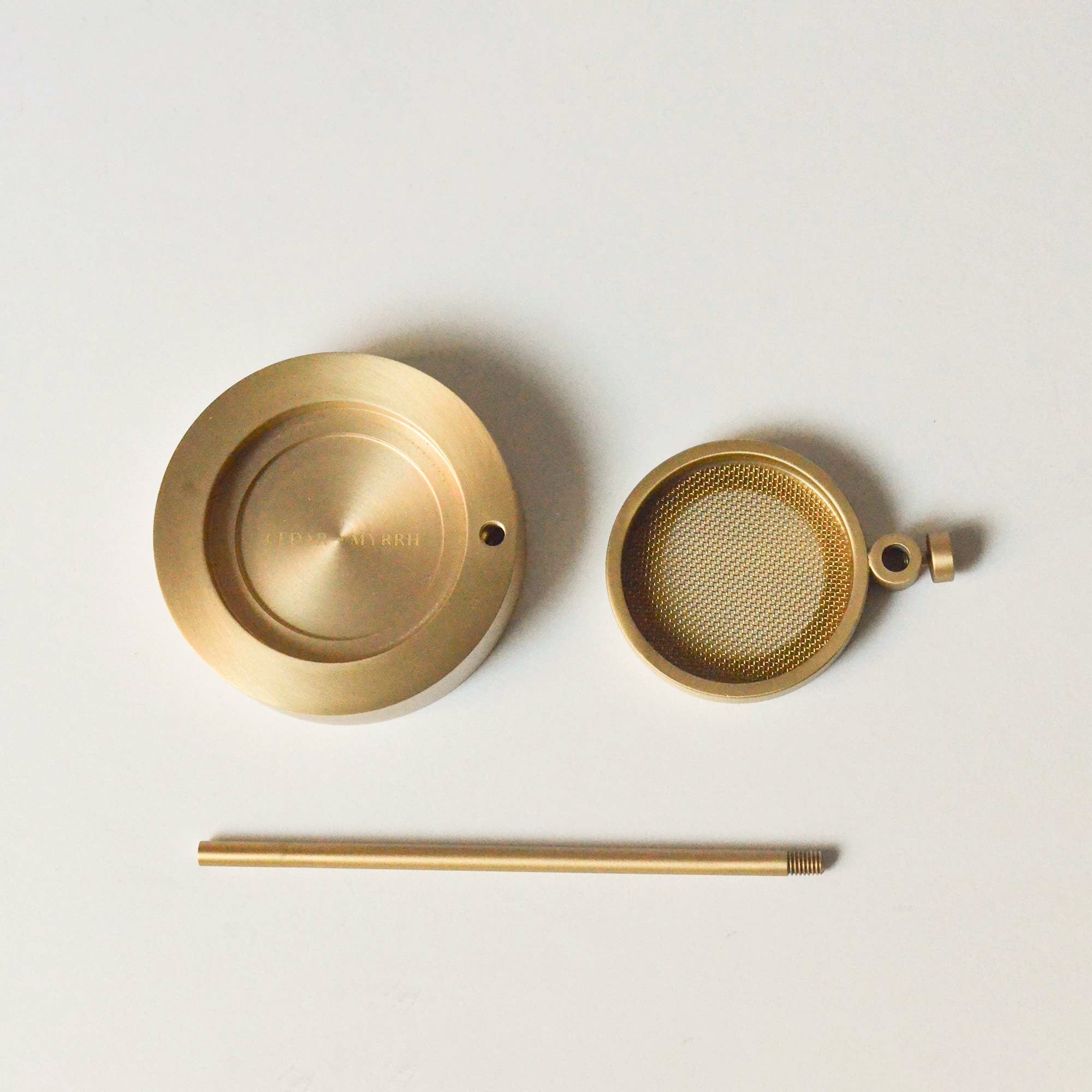 CEDAR AND MYRRH Brass Resin Incense Burner