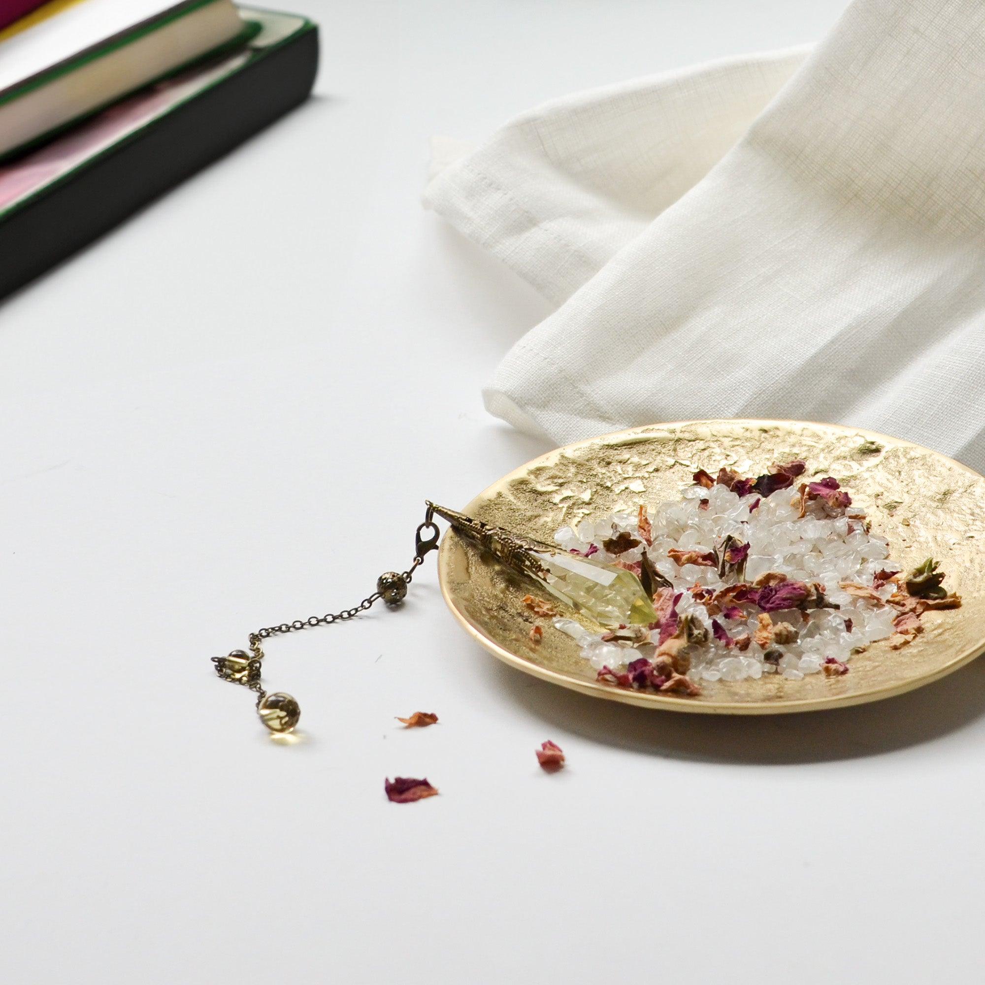 CEDAR AND MYRRH Citrine Crystal Divination Pendulum