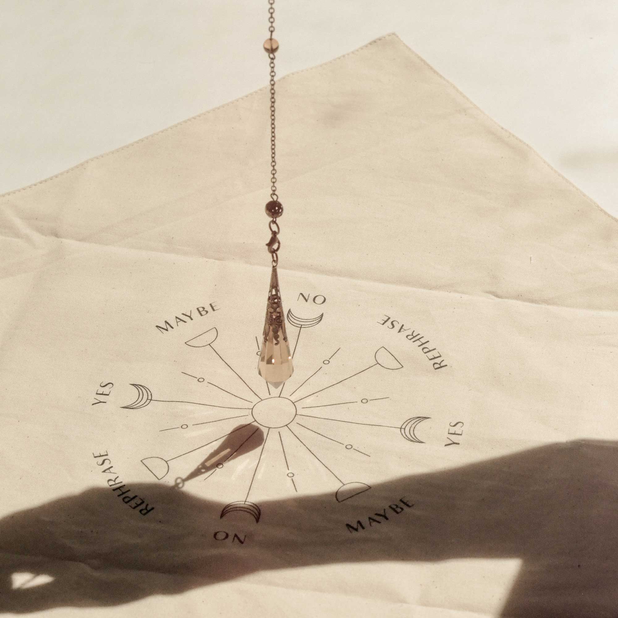 CEDAR AND MYRRH Crystal Pendulum Divination Kit with Canvas Board Bag