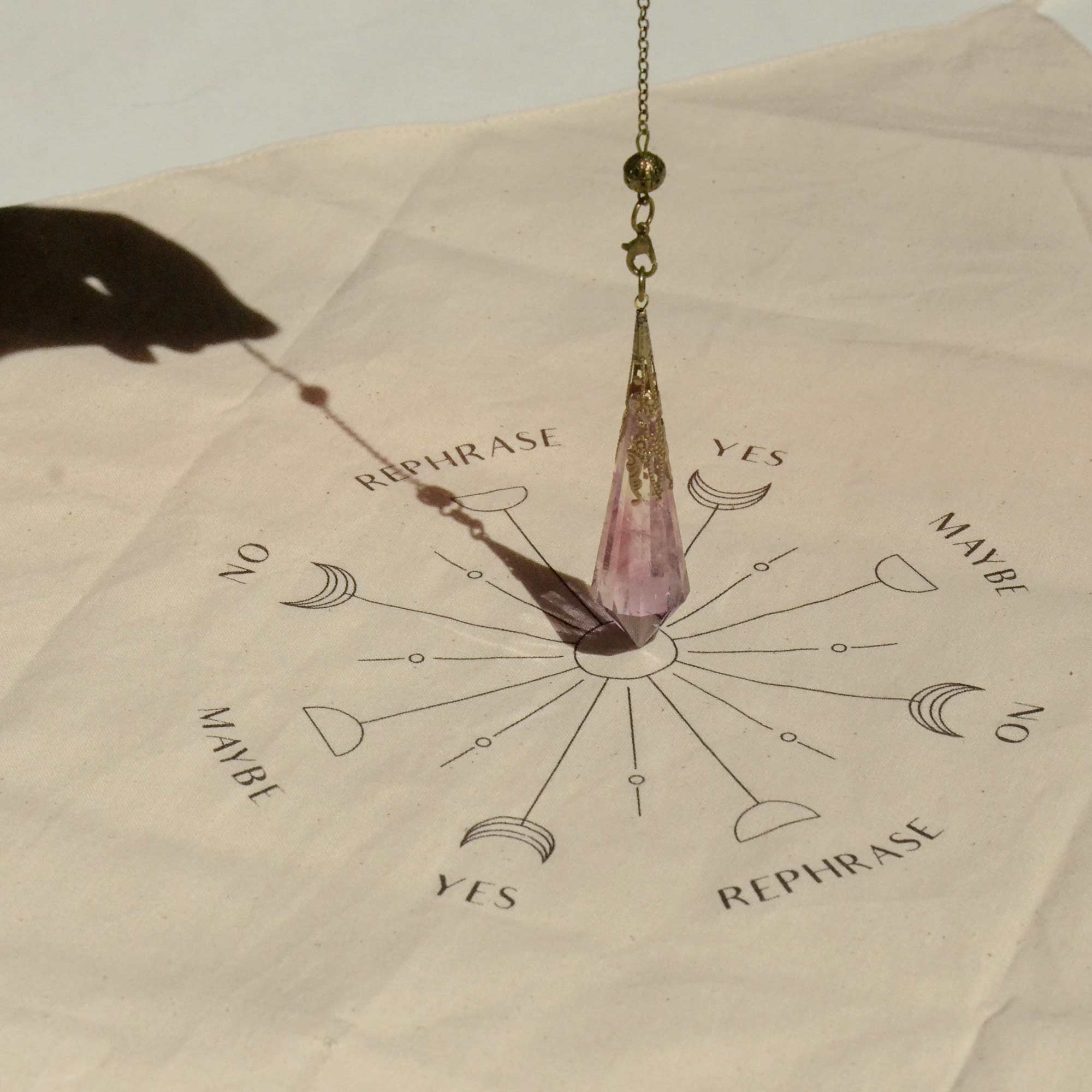 CEDAR AND MYRRH Crystal Pendulum Divination Kit with Canvas Board Bag