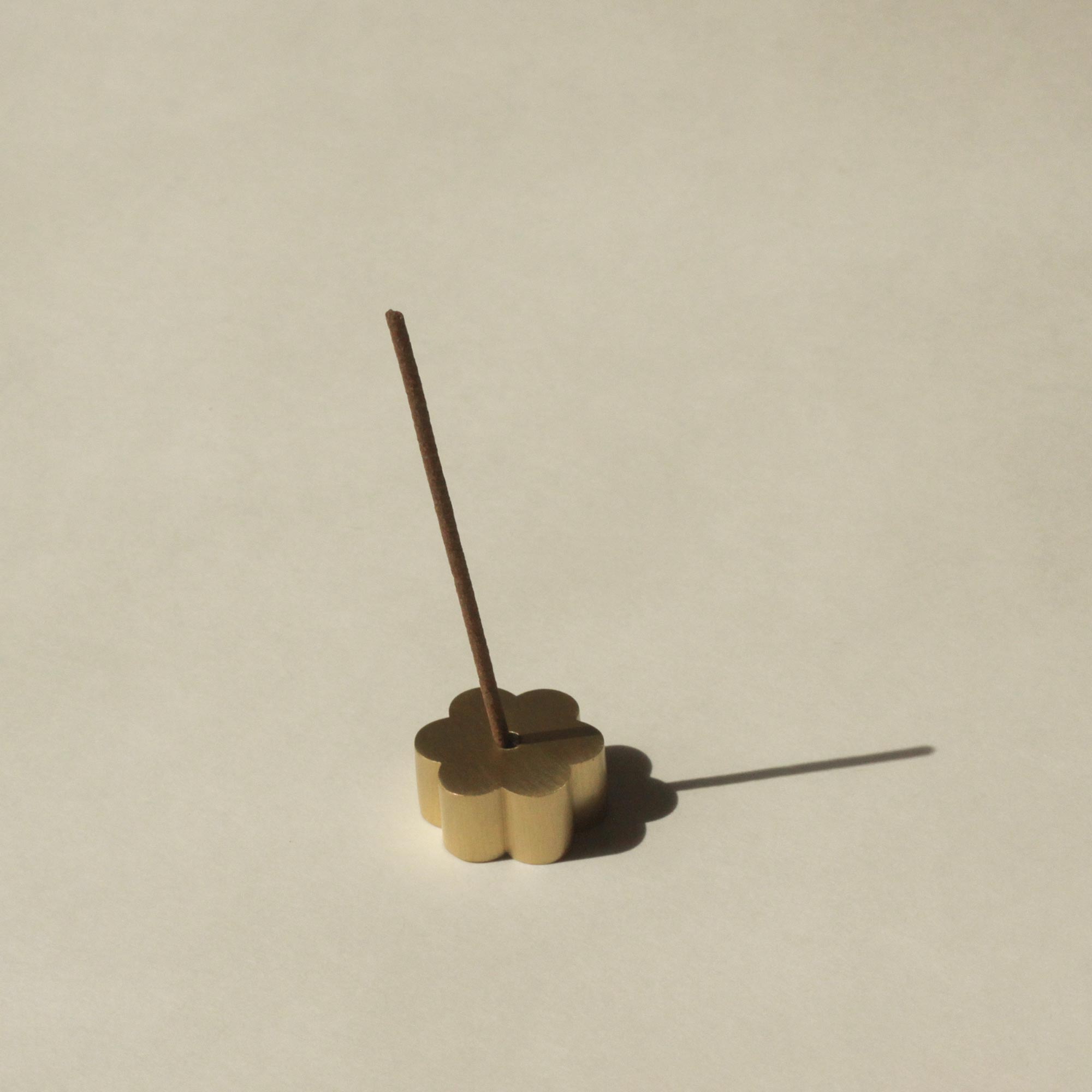 CEDAR AND MYRRH Flower Brass Incense Holder