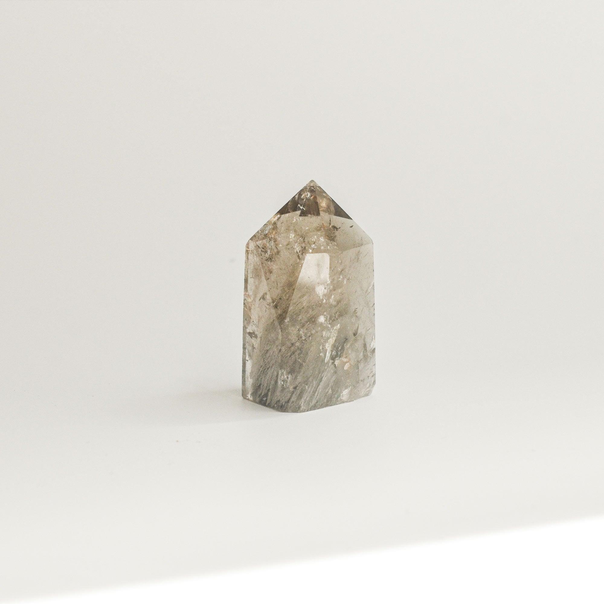 CEDAR AND MYRRH Grey Phantom Quartz Crystal Tower