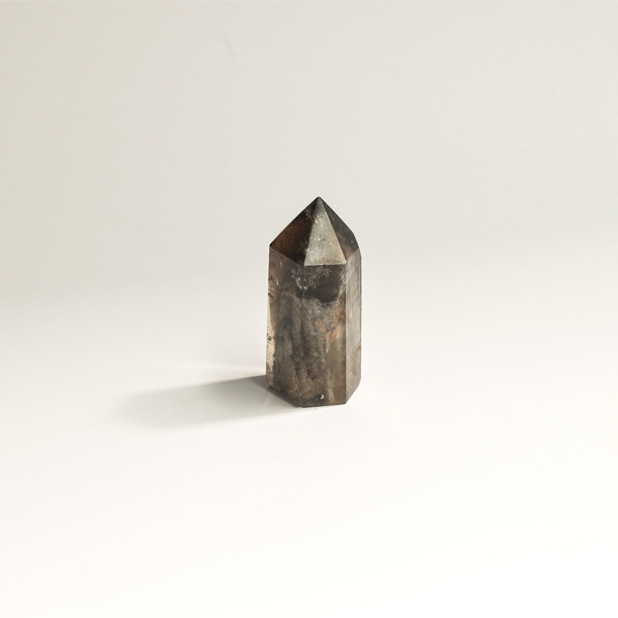 CEDAR AND MYRRH Hematite Phantom Quartz Crystal Tower | Short