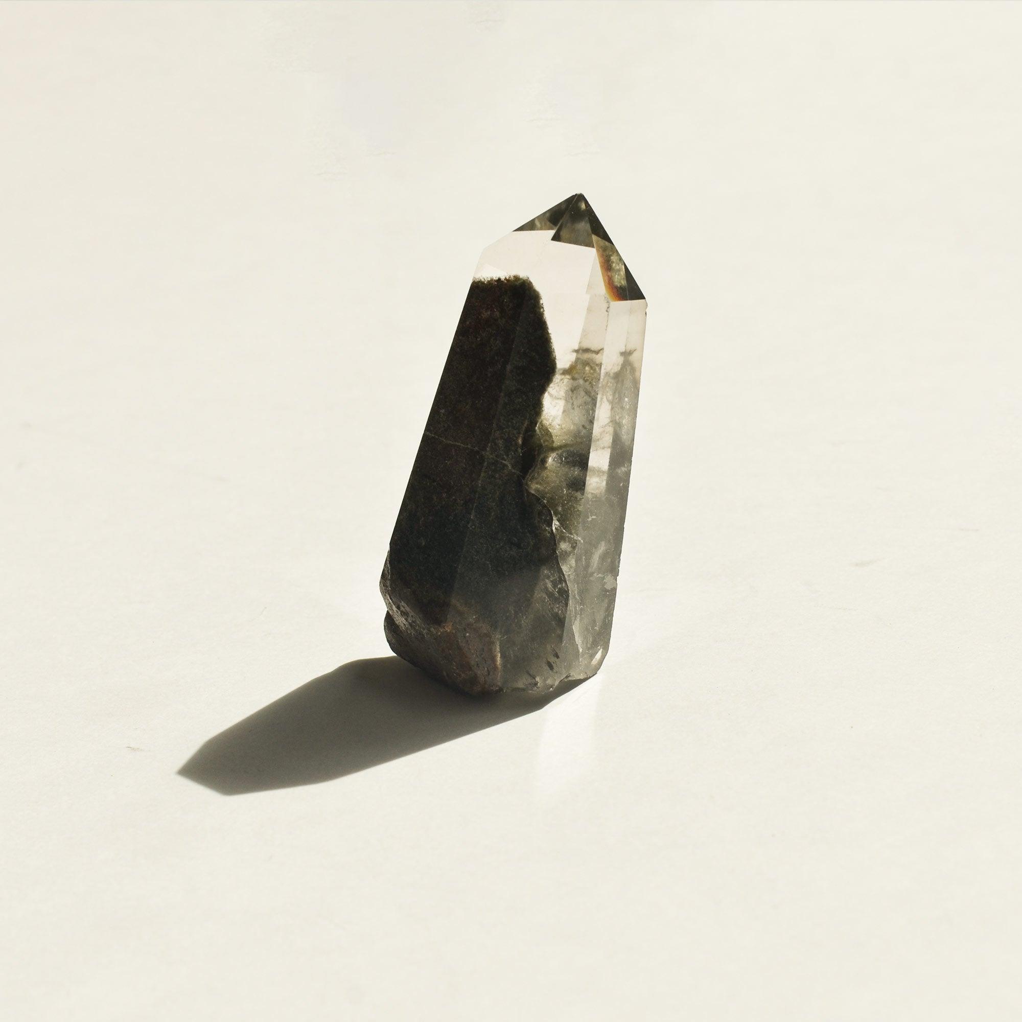 CEDAR AND MYRRH Hematite Phantom Quartz Crystal Tower | Tall