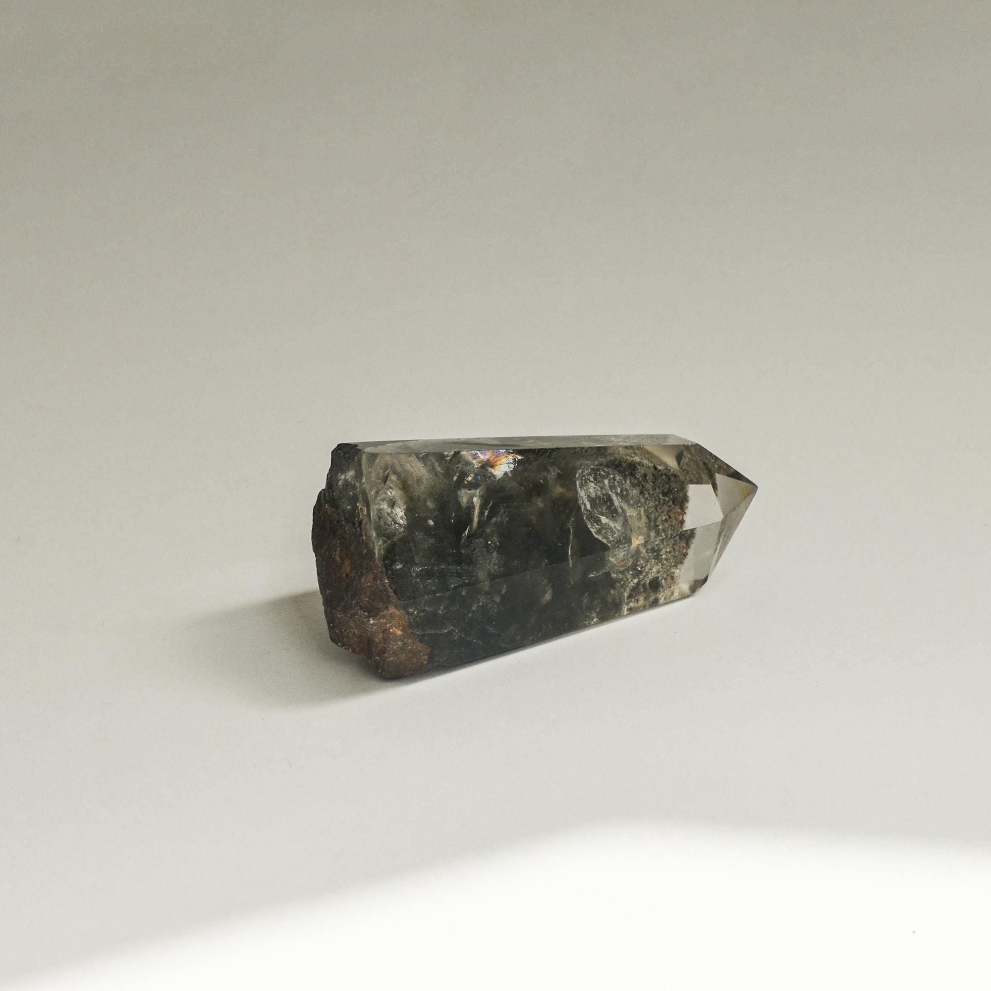 CEDAR AND MYRRH Hematite Phantom Quartz Crystal Tower | Tall