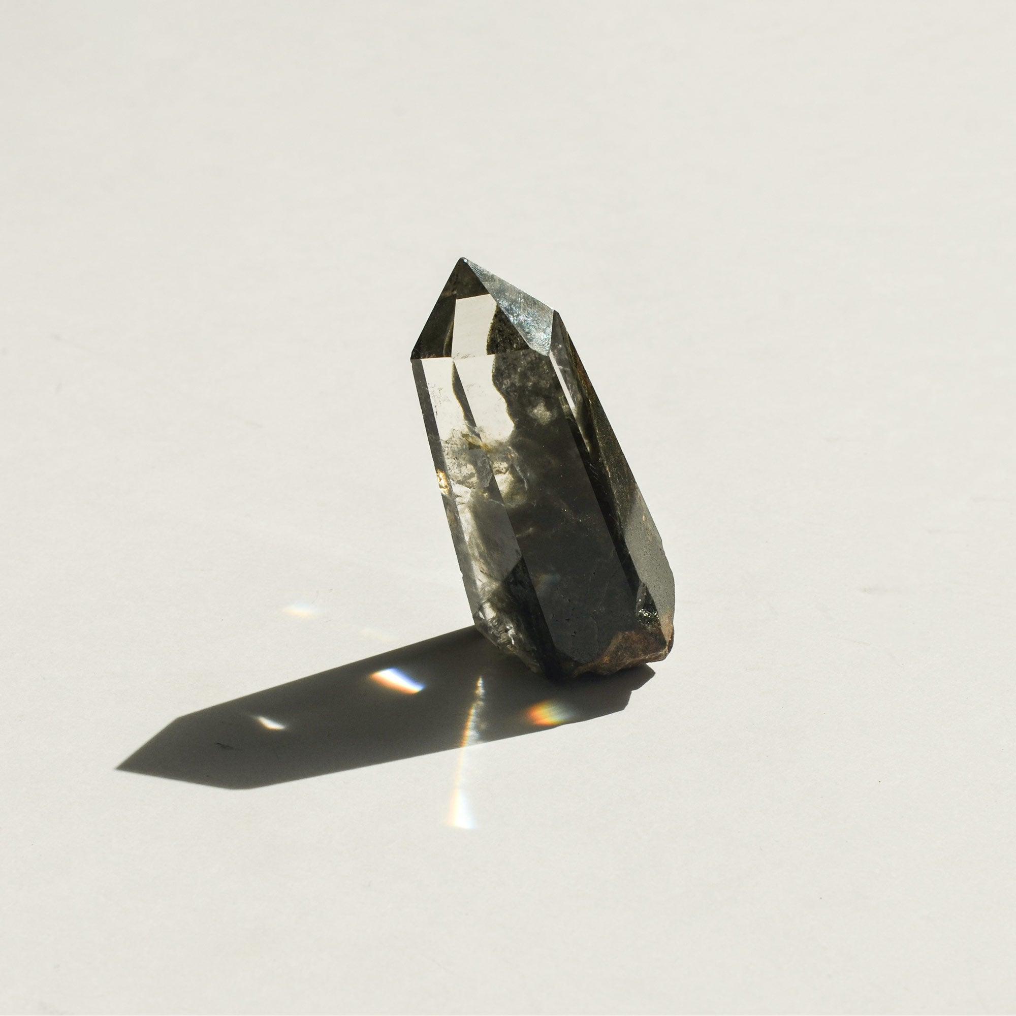 CEDAR AND MYRRH Hematite Phantom Quartz Crystal Tower | Tall