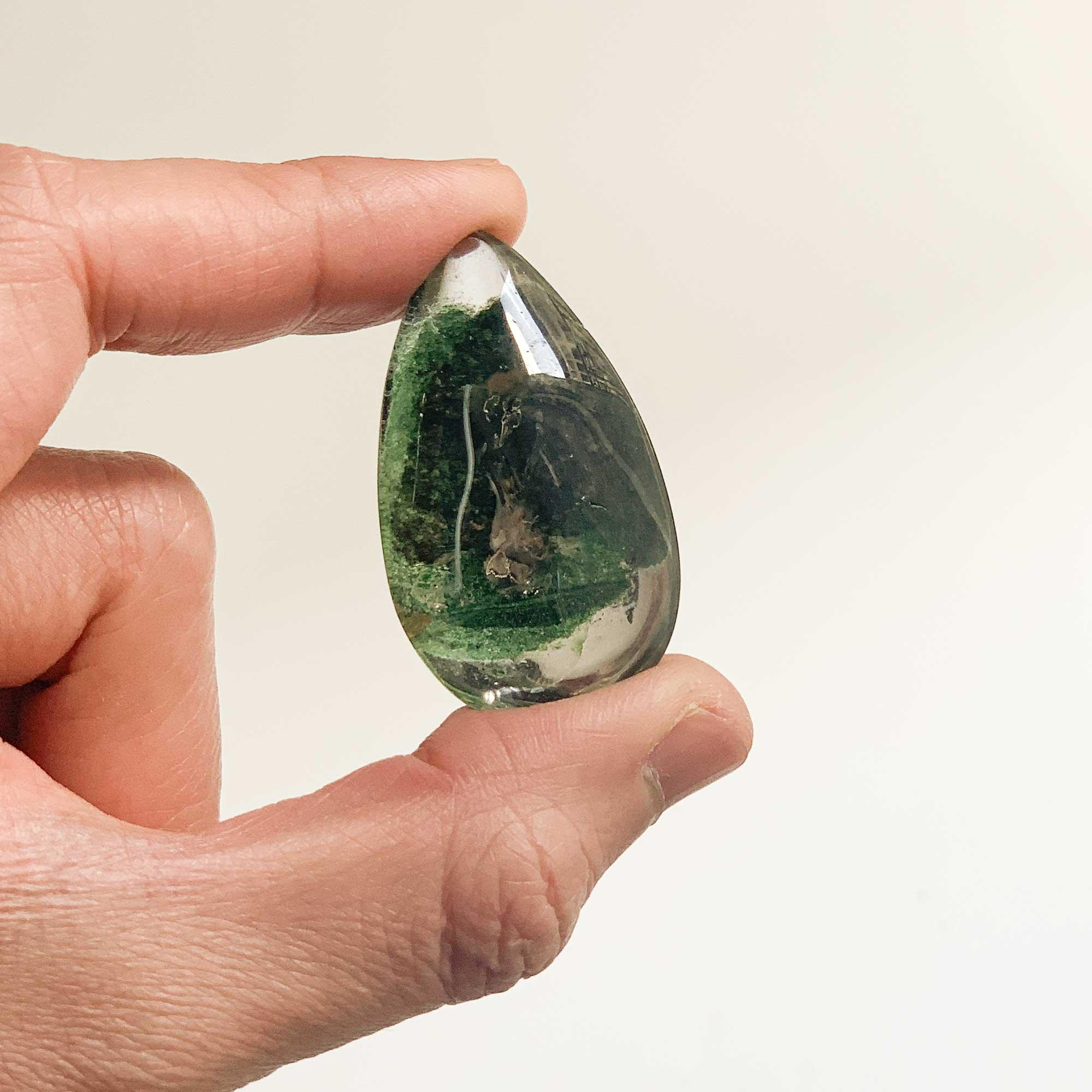 CEDAR AND MYRRH Medium Green Ghost Crystal