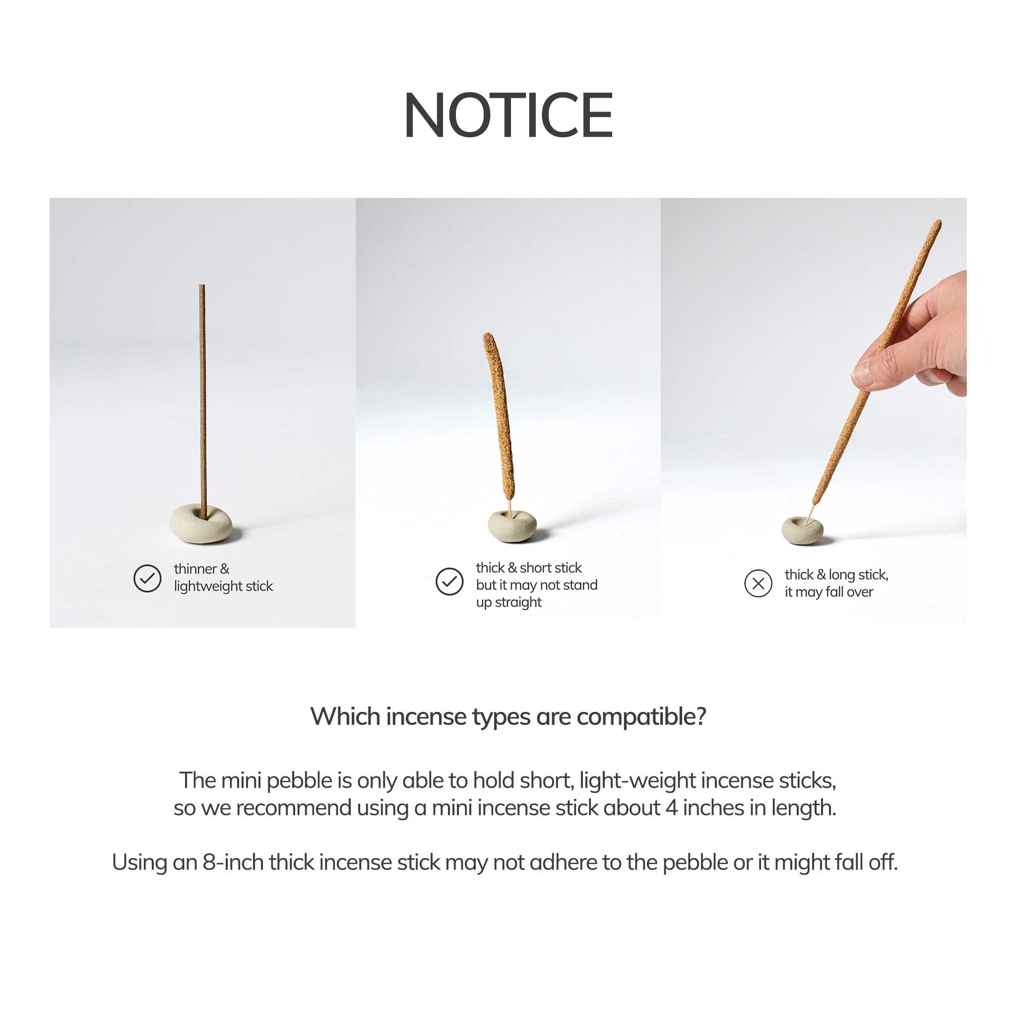 CEDAR AND MYRRH Mini Beige Ceramic Pebble Incense Holder