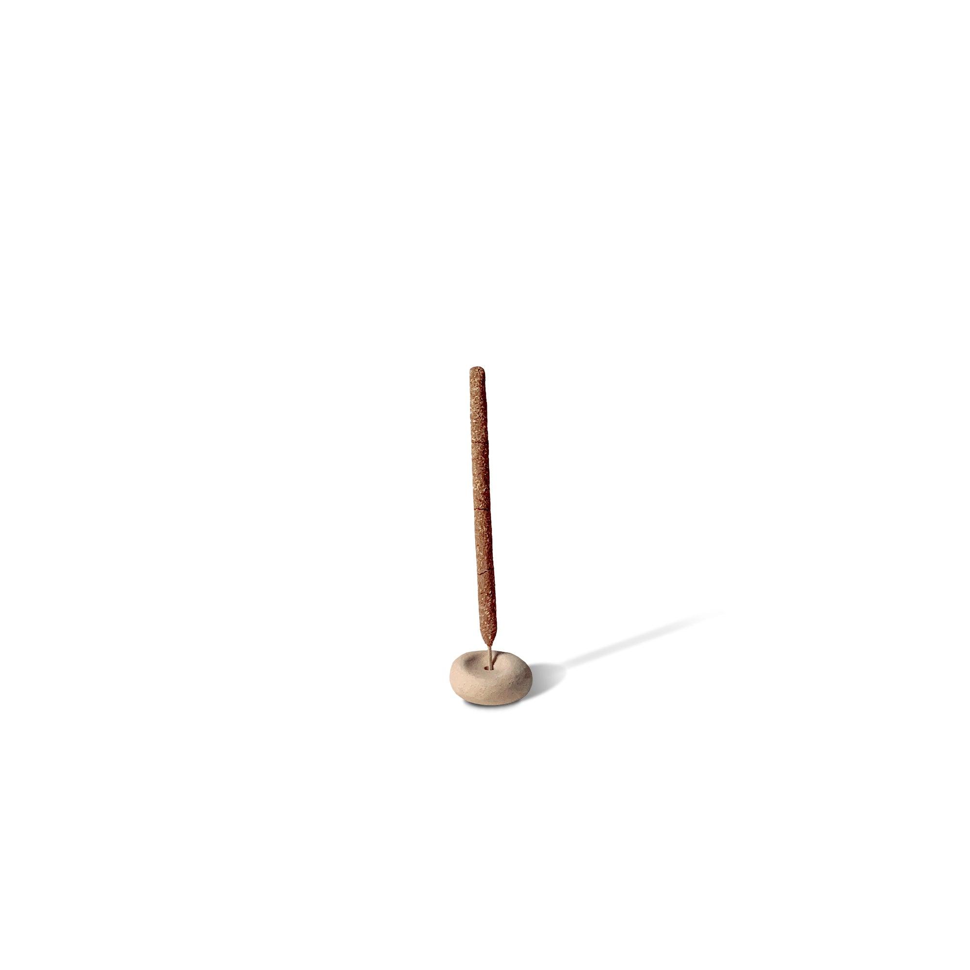 CEDAR AND MYRRH Mini Beige Ceramic Pebble Incense Holder