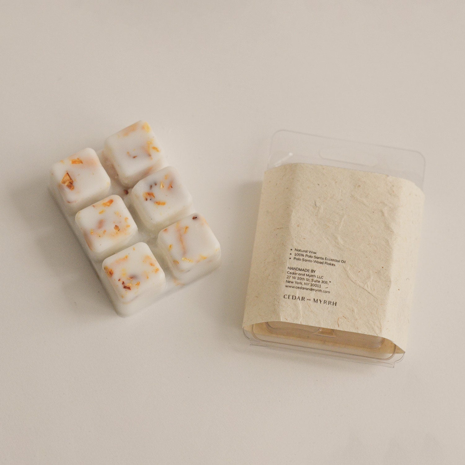 CEDAR AND MYRRH Natural Palo Santo Scented Wax Melts | 6 Cubes