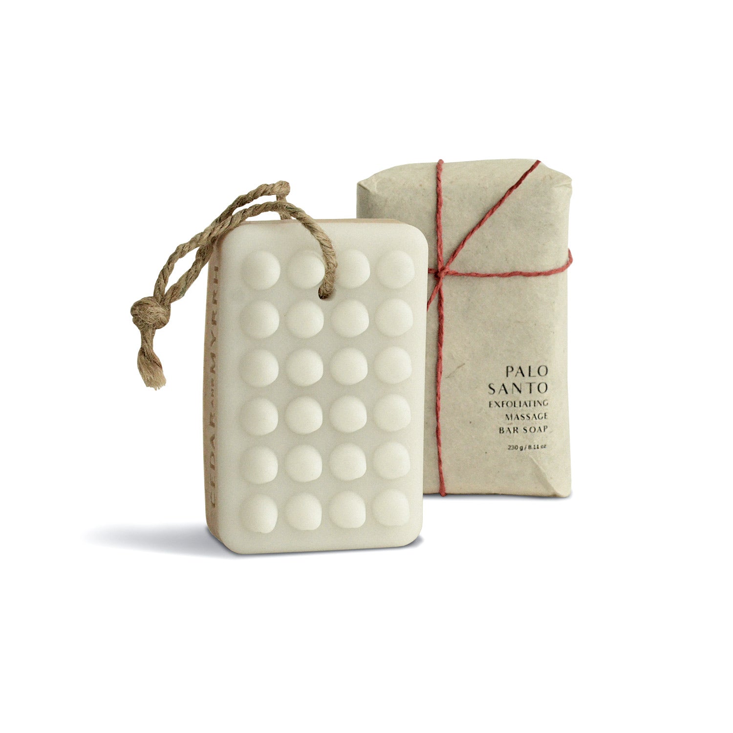 CEDAR AND MYRRH Palo Santo Exfoliating Massage Bar Soap