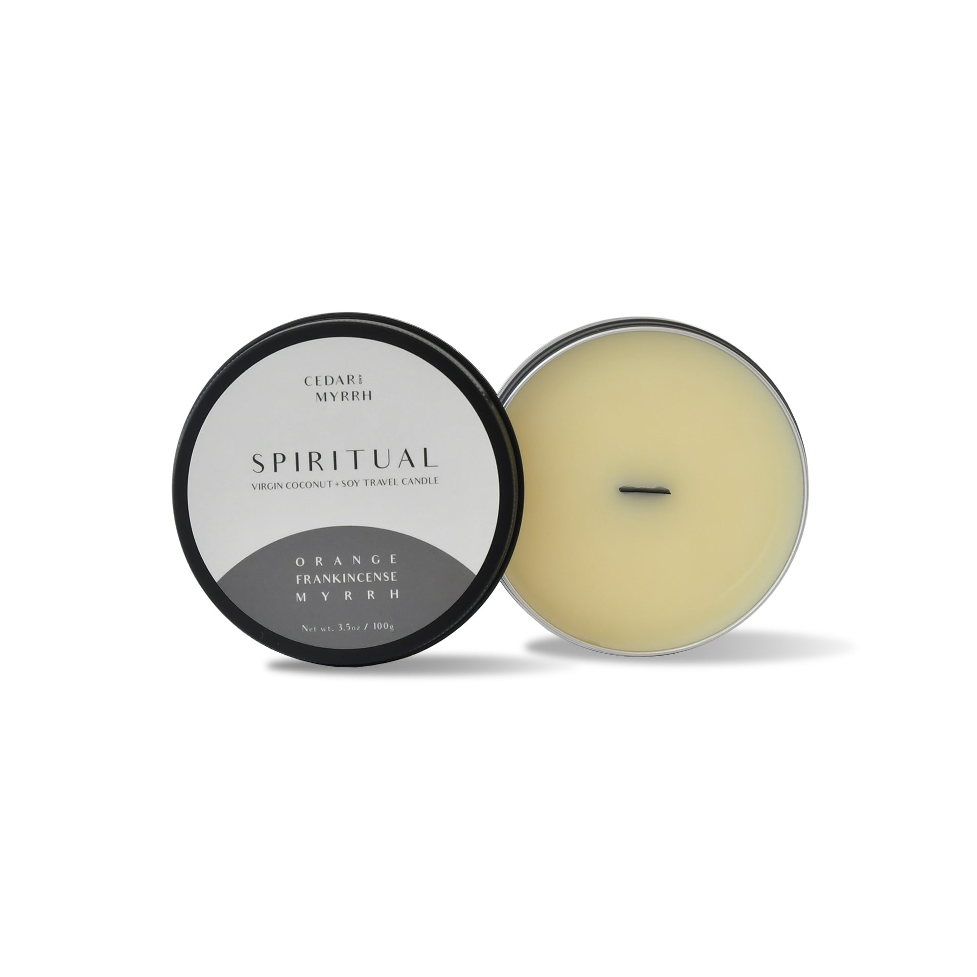 CEDAR AND MYRRH Travel Size Spiritual Wellness Candle