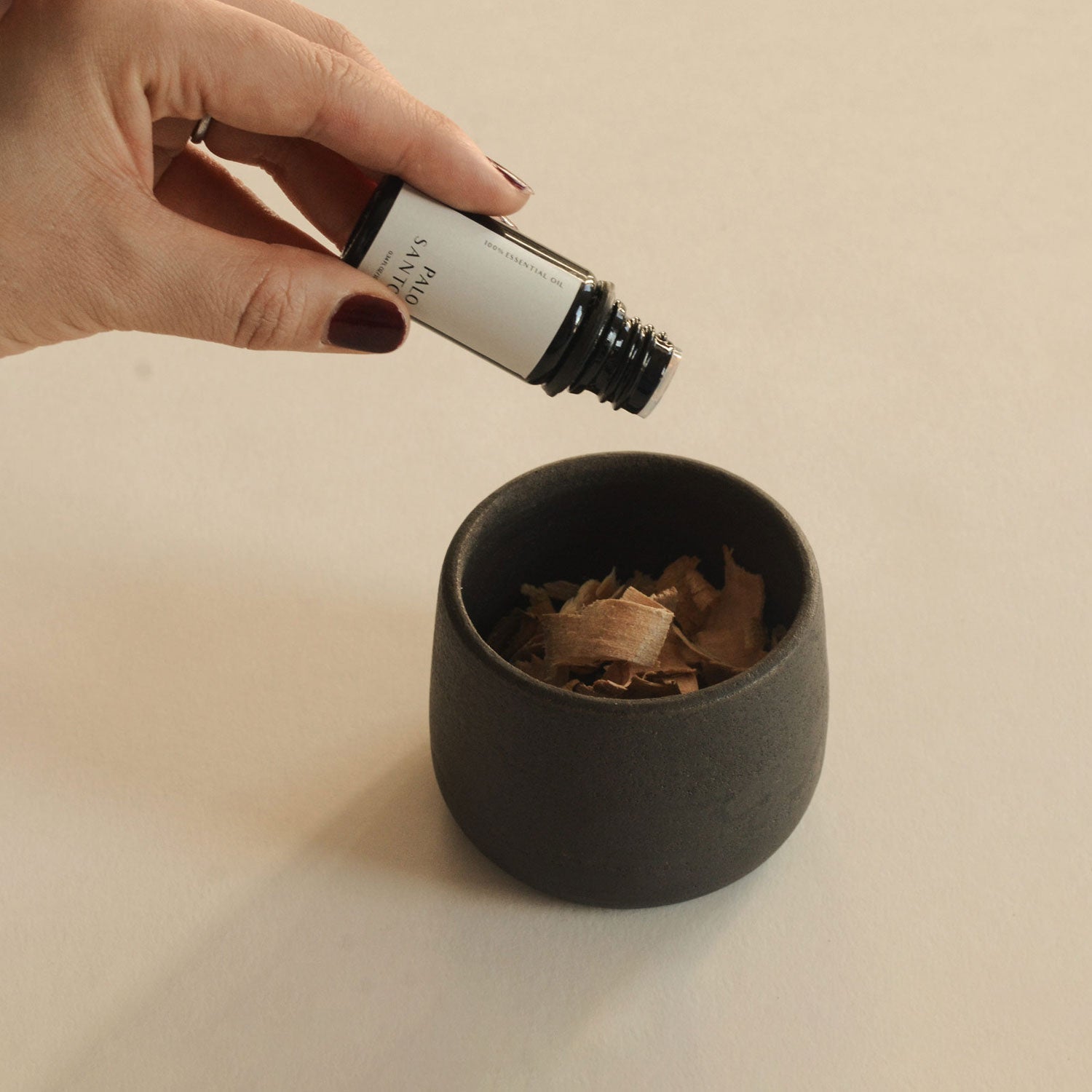 CEDAR AND MYRRH Versatile Black Clay Ceramic Cup