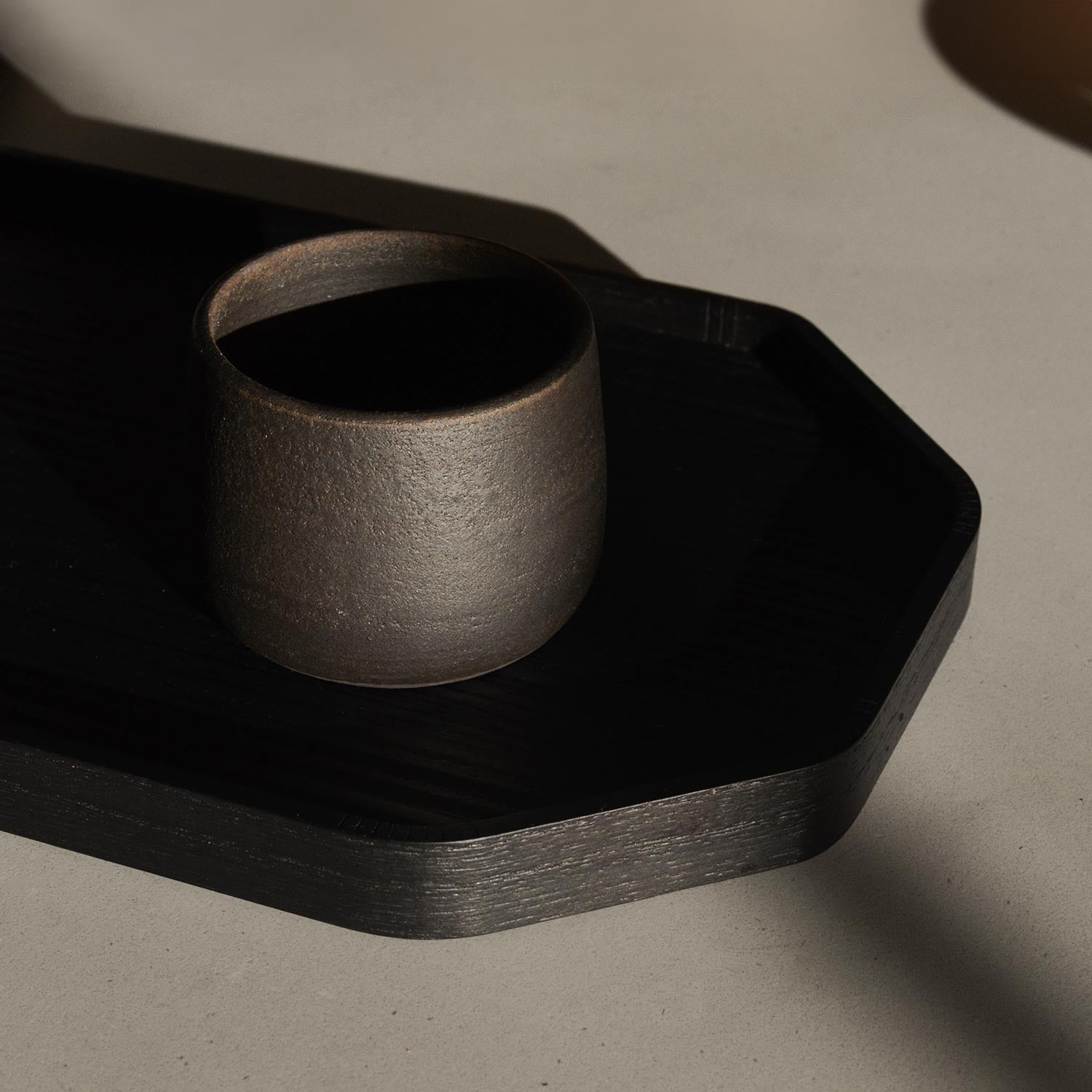 CEDAR AND MYRRH Versatile Black Clay Ceramic Cup