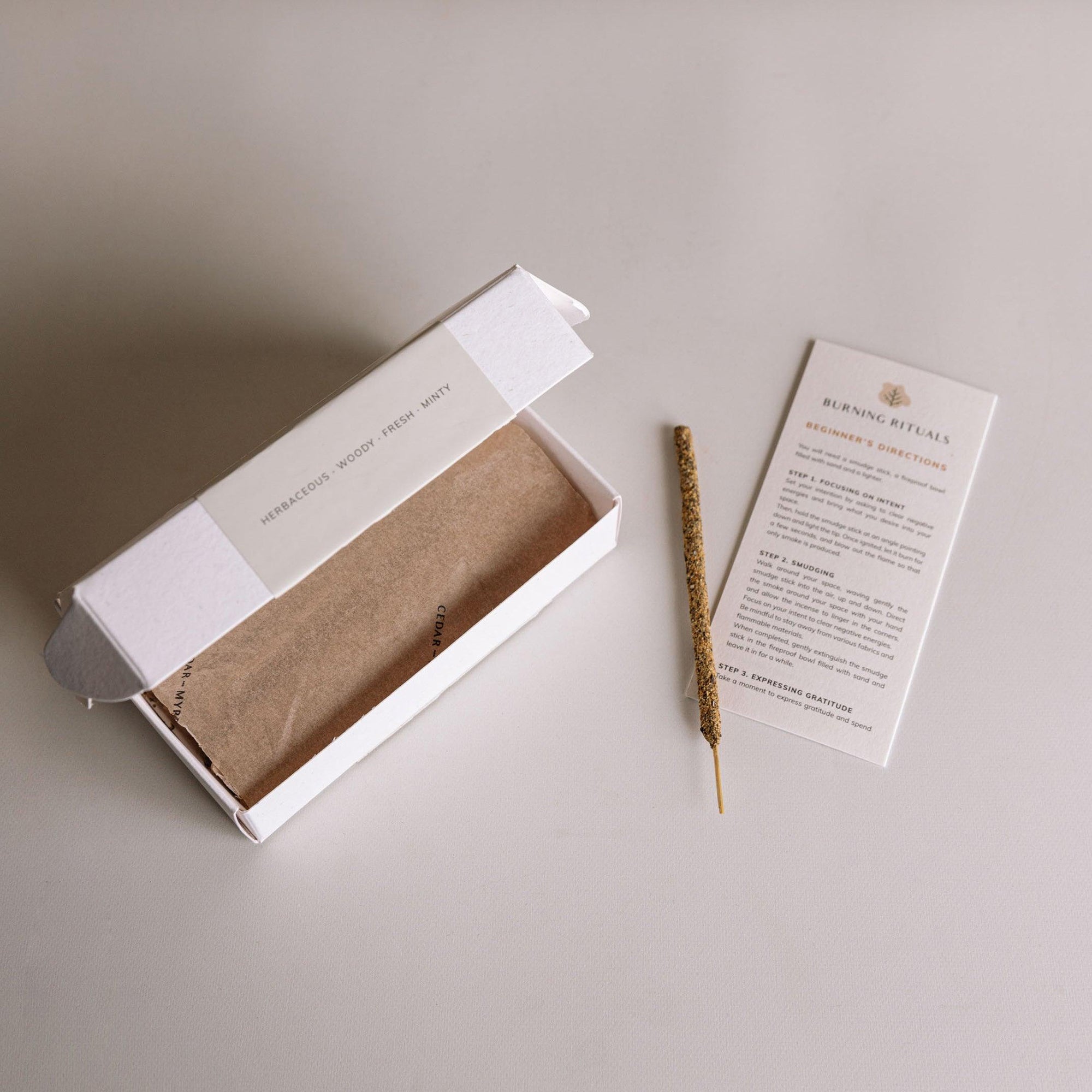 CEDAR AND MYRRH White Sage Short Incense Sticks – Hand - Rolled in Peru (30 Sticks)