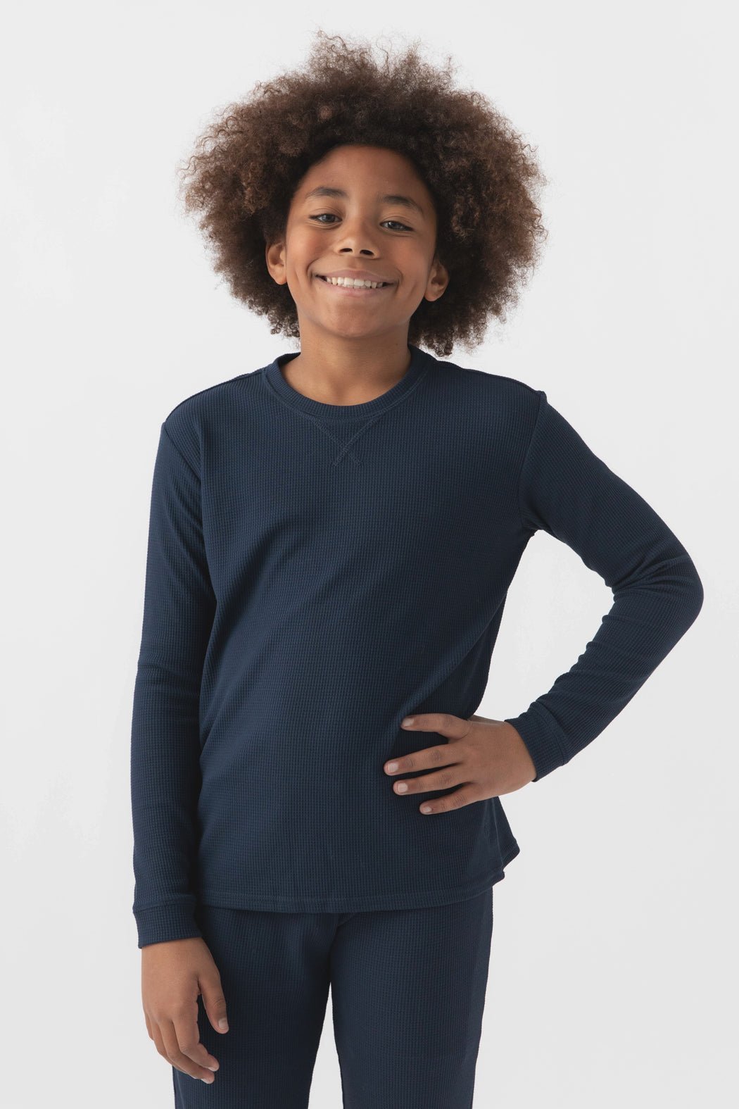 Cozy Earth Children's Bamboo Waffle Knit Base Layer Long Sleeve