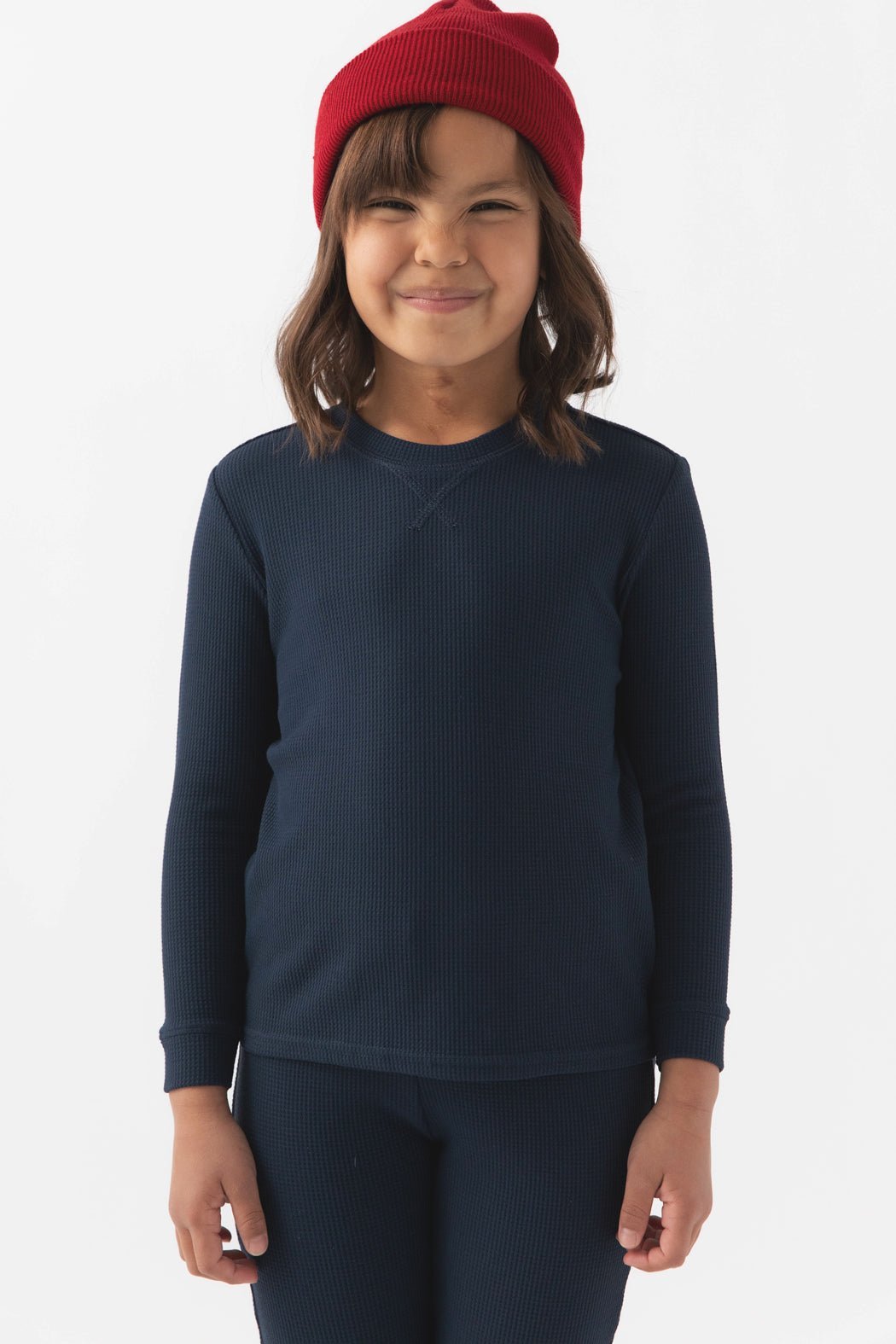 Cozy Earth Children's Bamboo Waffle Knit Base Layer Long Sleeve