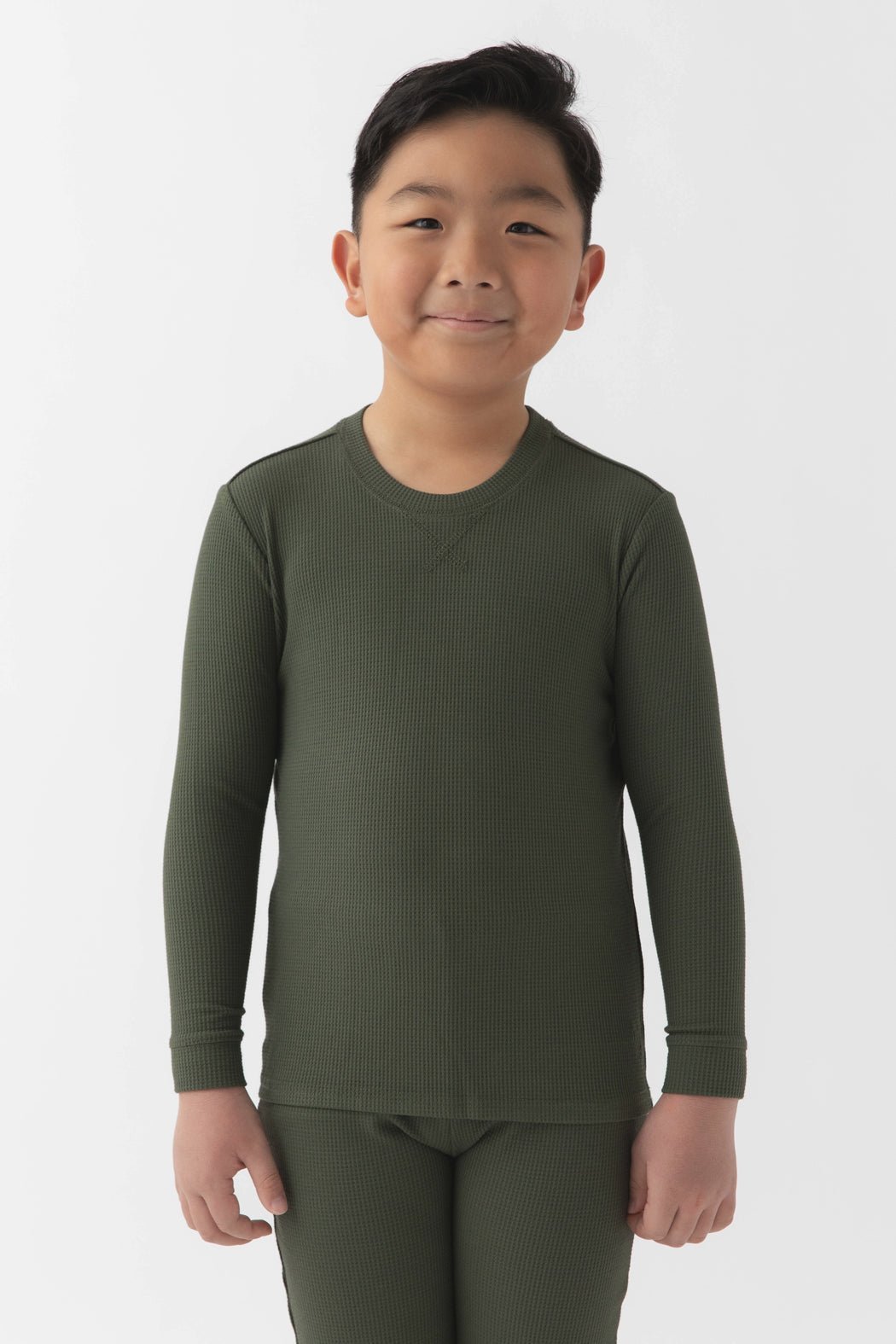 Cozy Earth Children's Bamboo Waffle Knit Base Layer Long Sleeve
