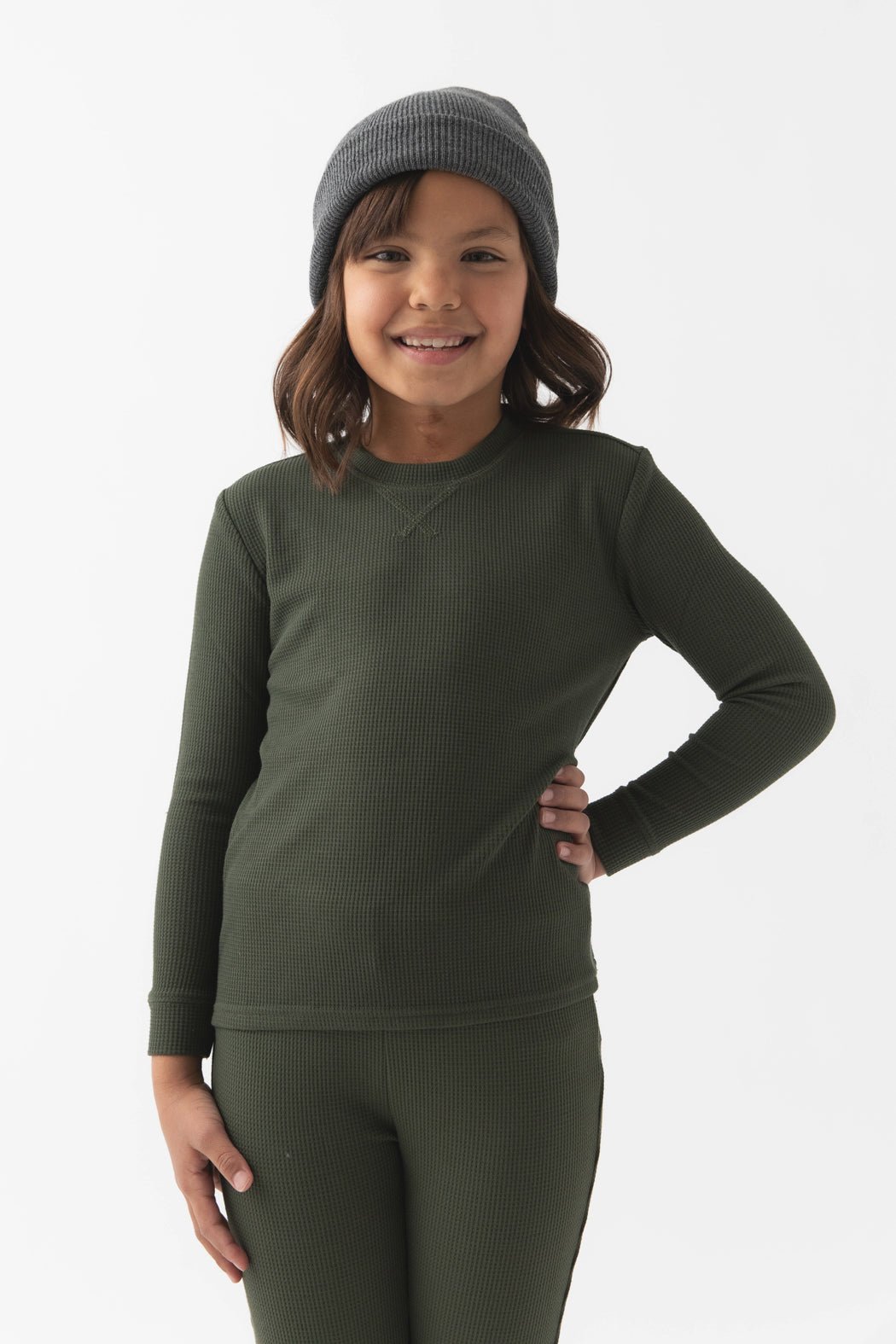 Cozy Earth Children's Bamboo Waffle Knit Base Layer Set