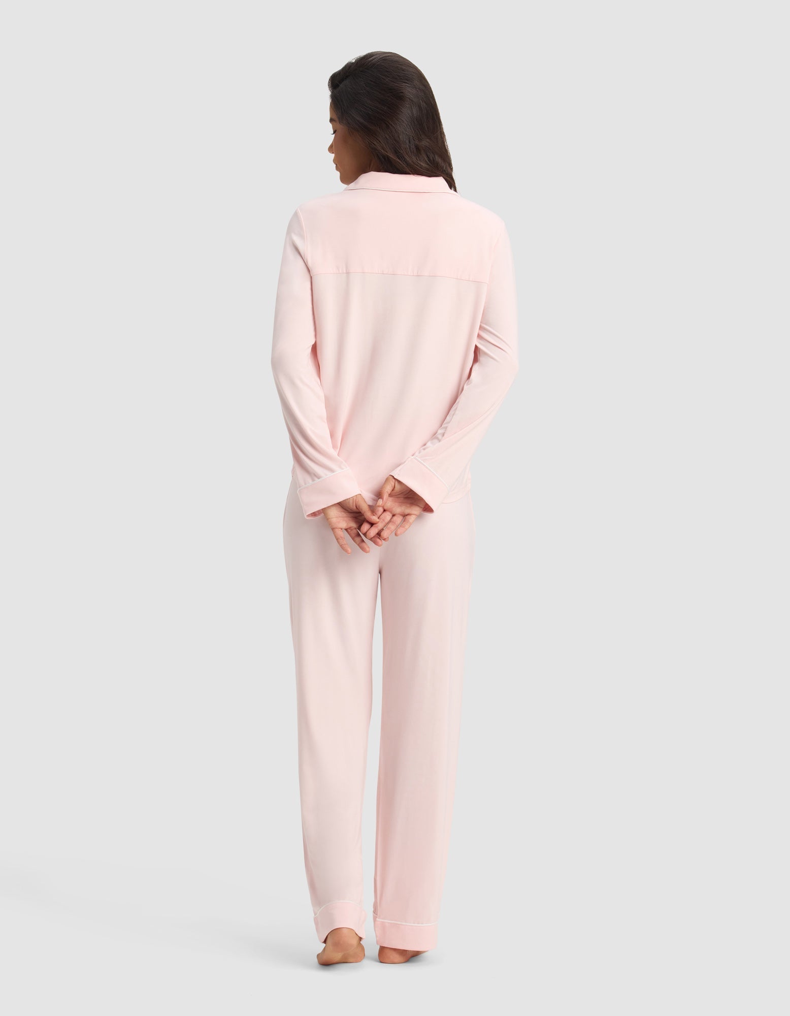 Cozy Earth Women's Bamboo Stretch - Knit Long Sleeve Pajama Set