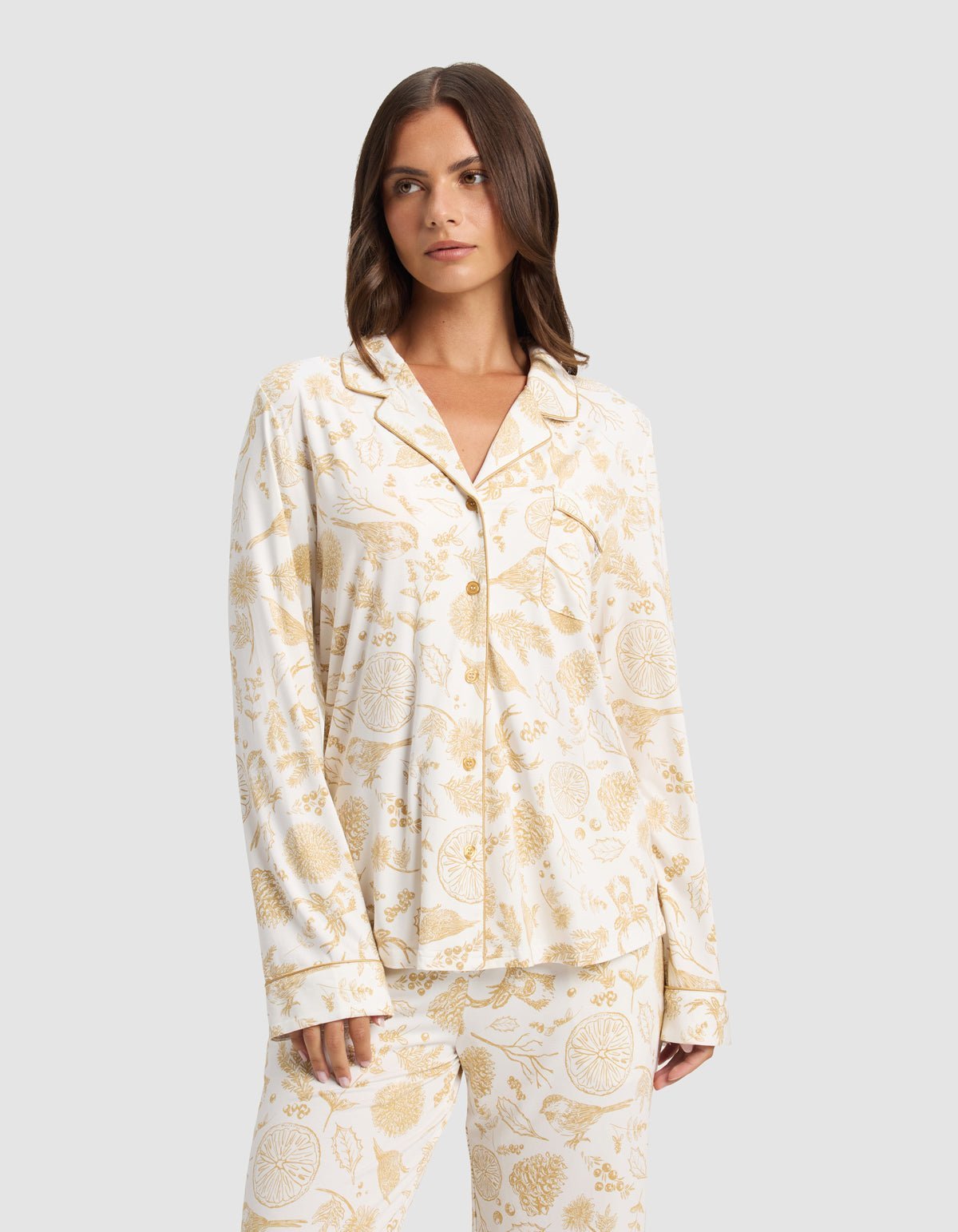 Cozy Earth Women's Bamboo Stretch - Knit Long Sleeve Pajama Set